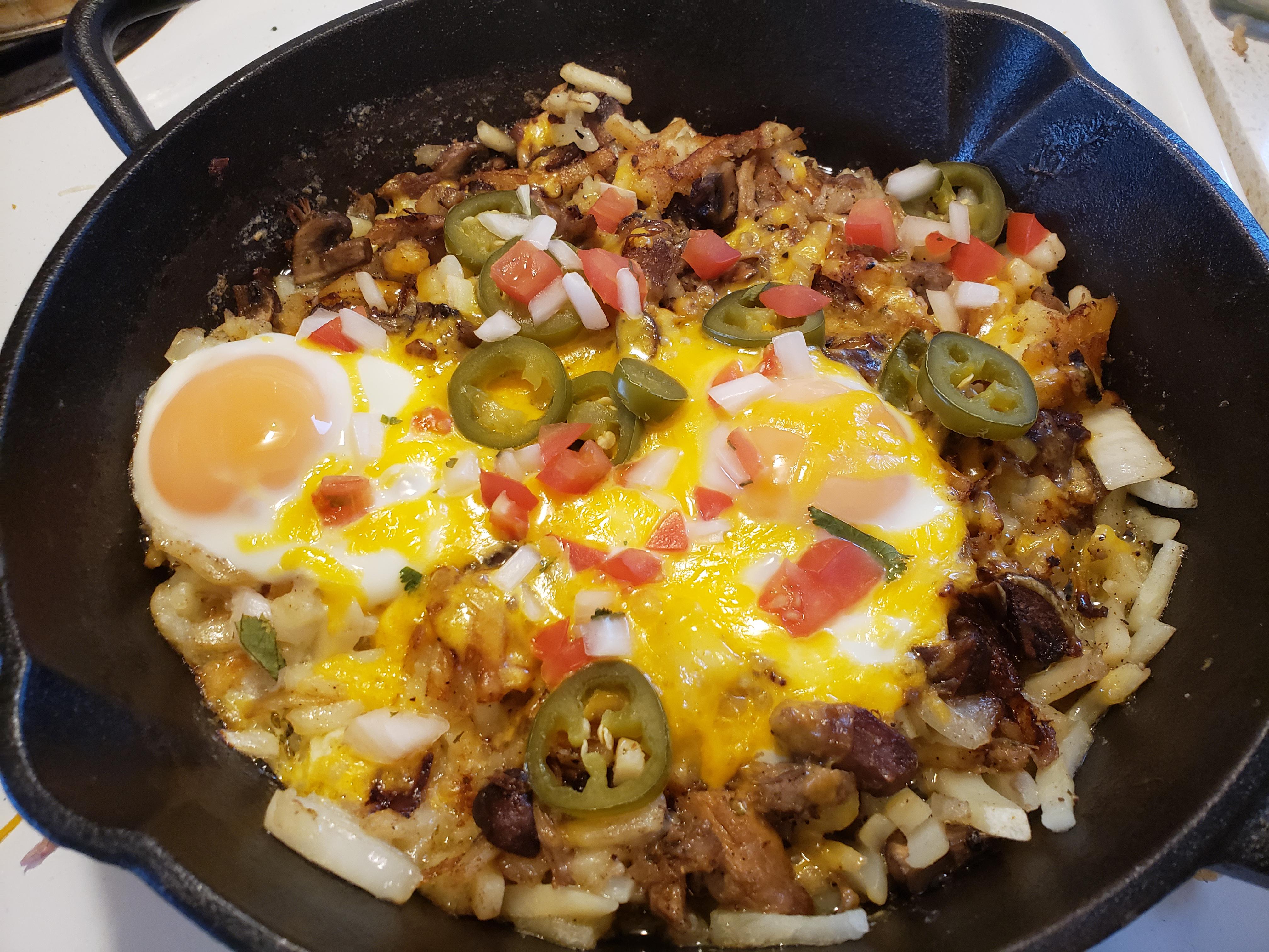 Breakfast Bake frozen hash browns, eggs, cheese and some other stuff