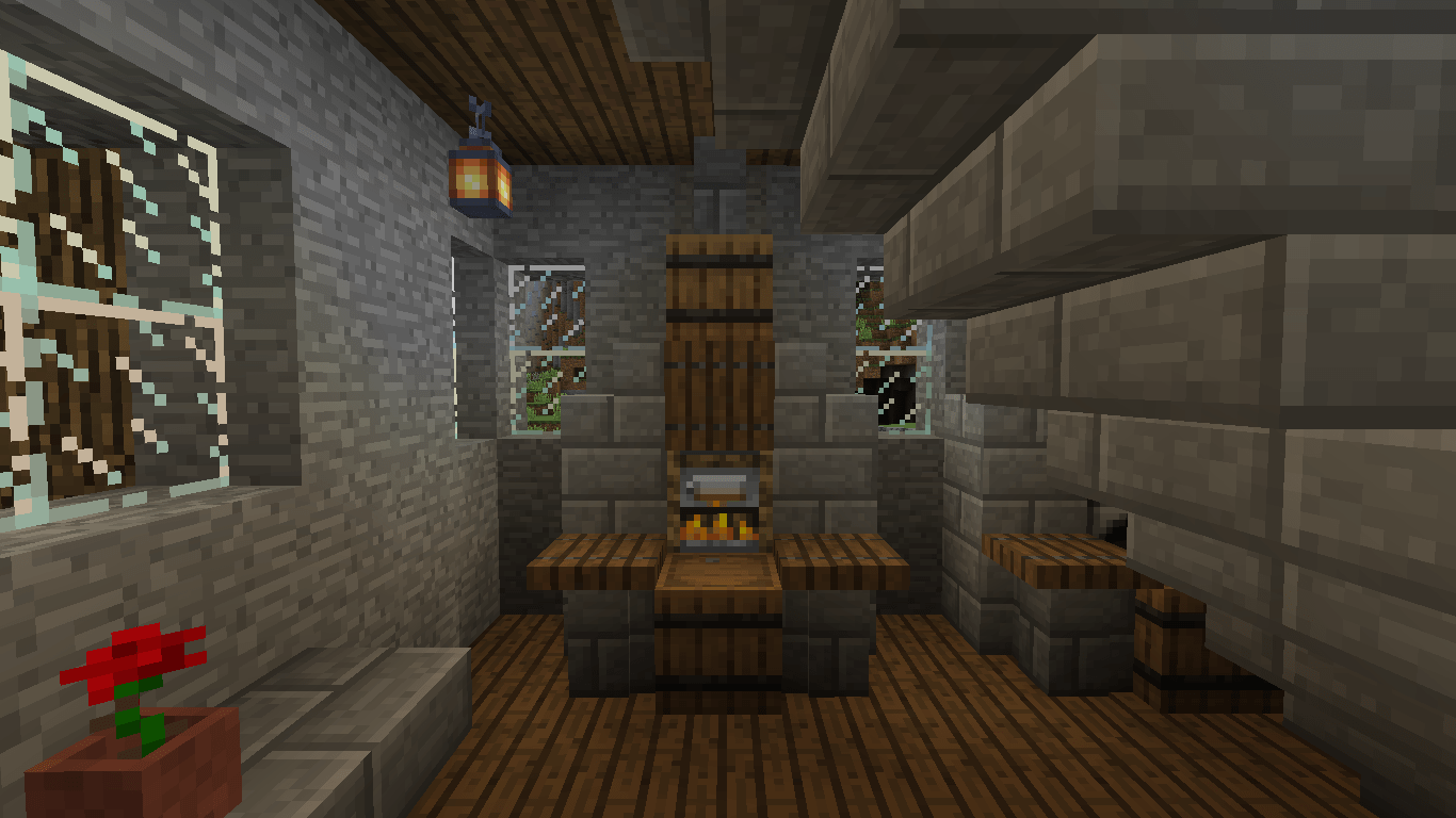 A simple medieval autosmelter design Minecraft