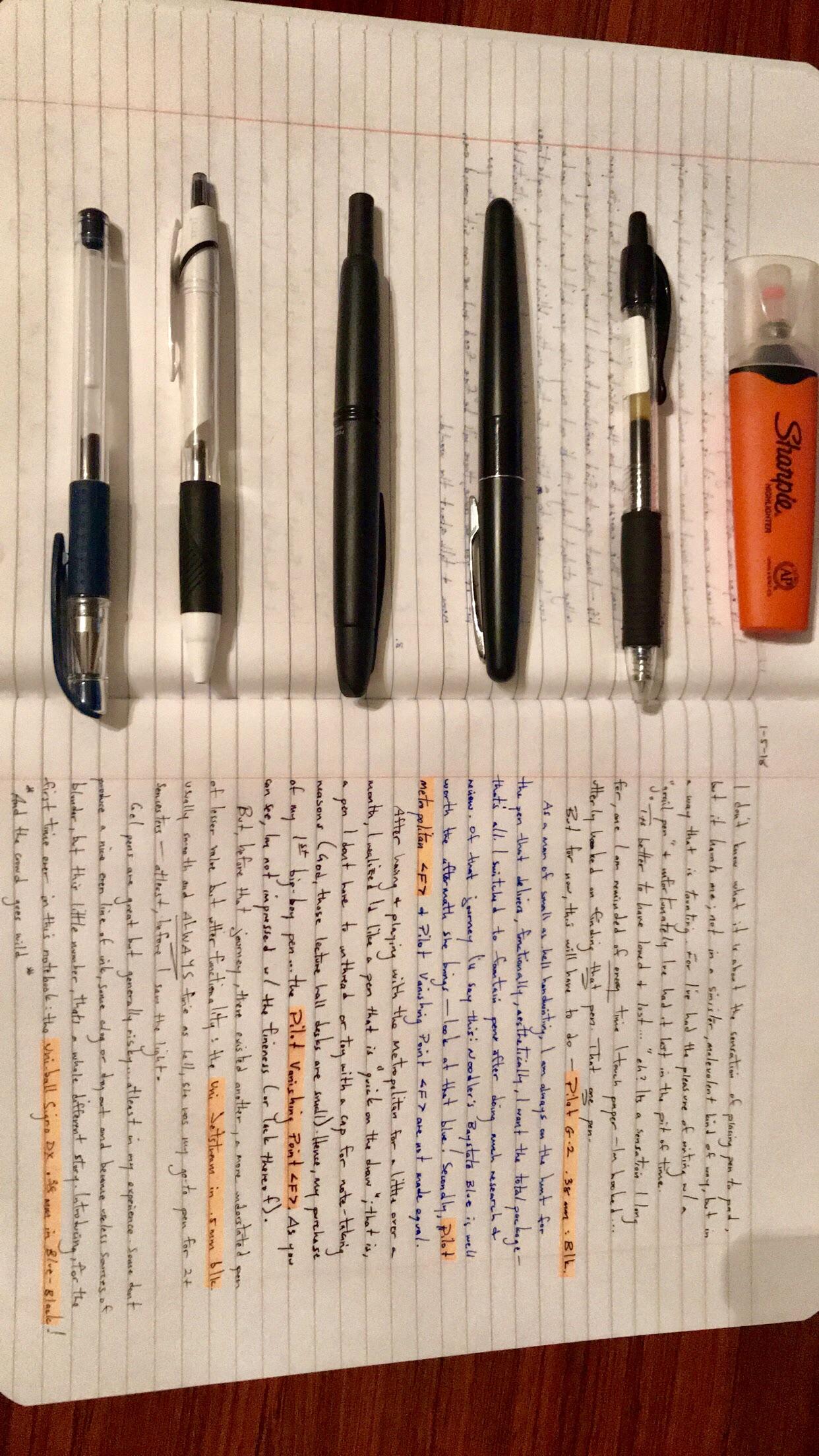 College Student Pen Collection Small Handwriting Edition r/pens