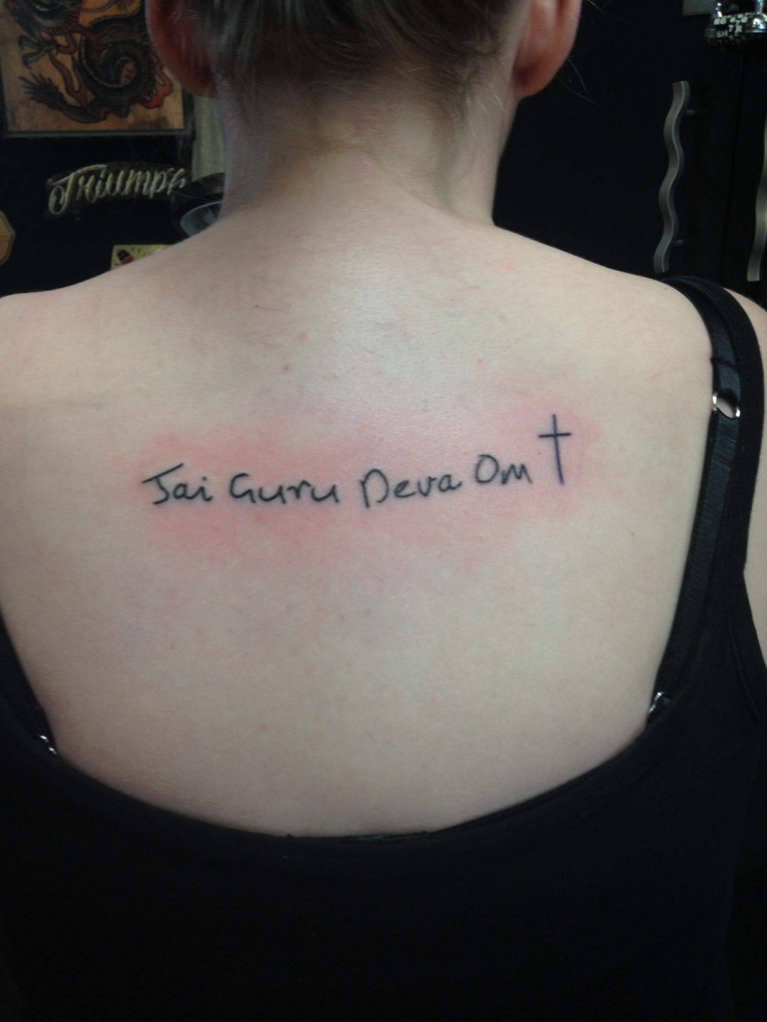 My Beatles tattoo in John Lennon's handwriting. Done at Cardinal Tattoo