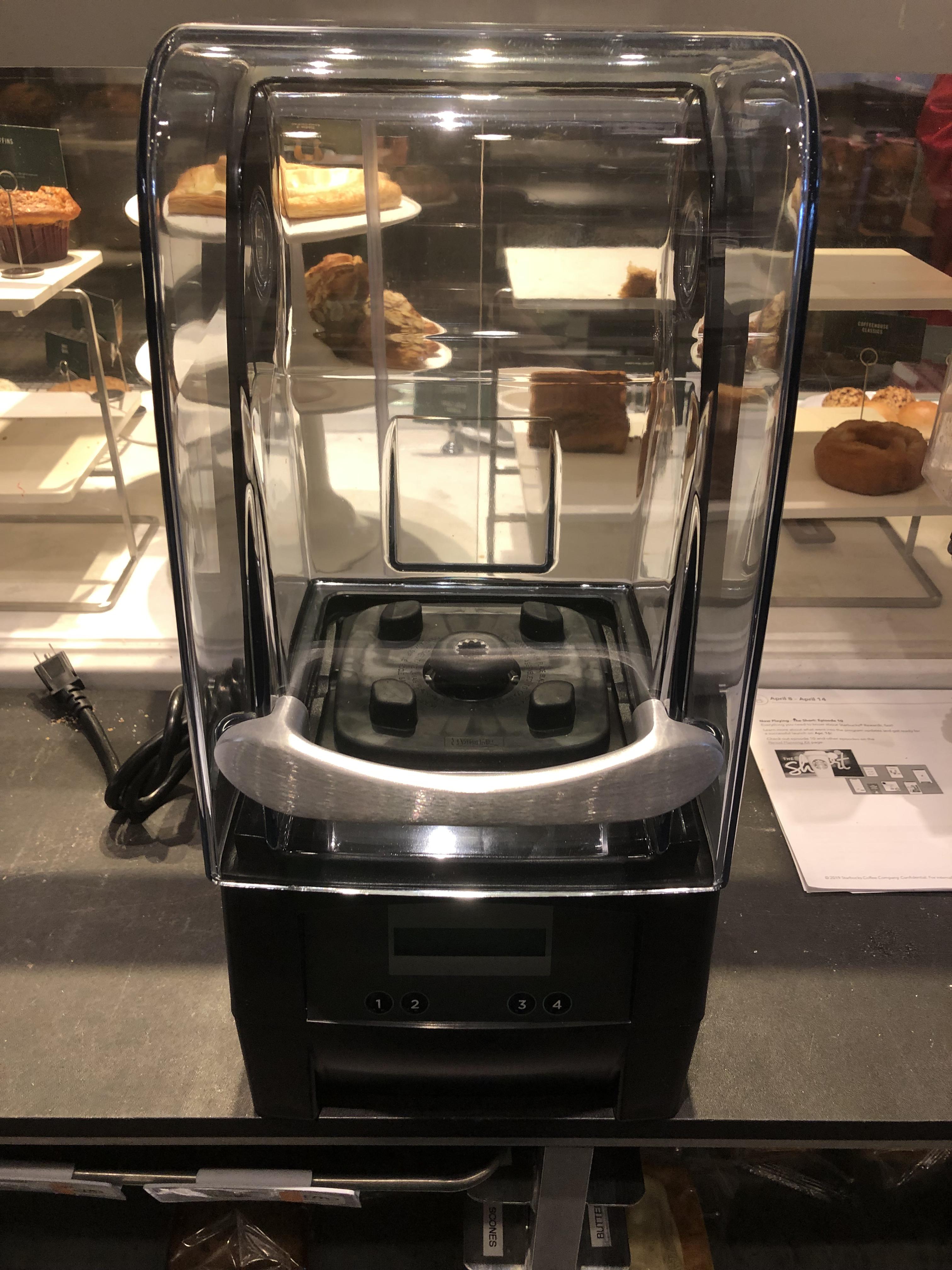 Praise the shiny new blender! starbucks