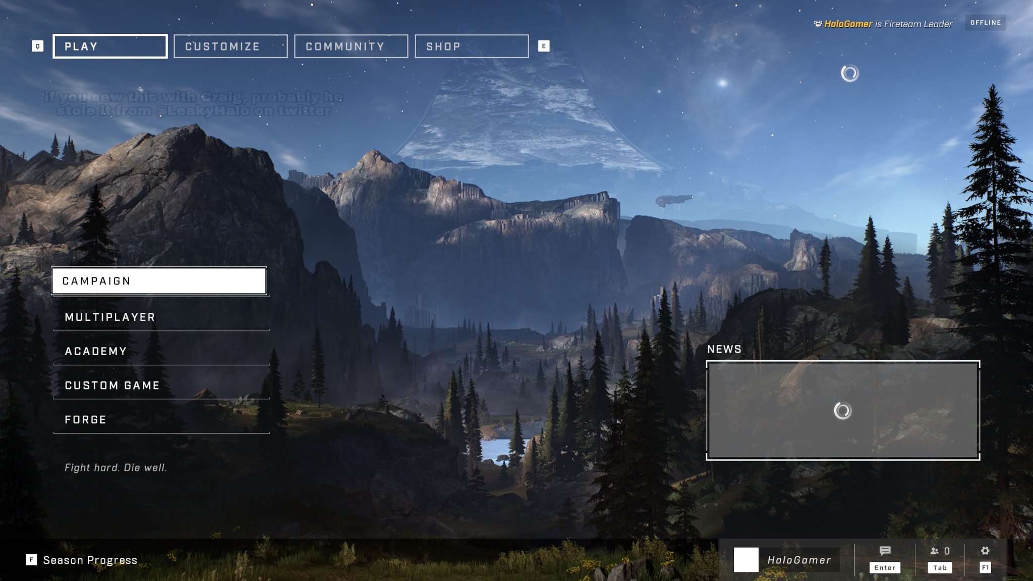 Halo Infinite Main Menu Campaign r/HaloLeaks