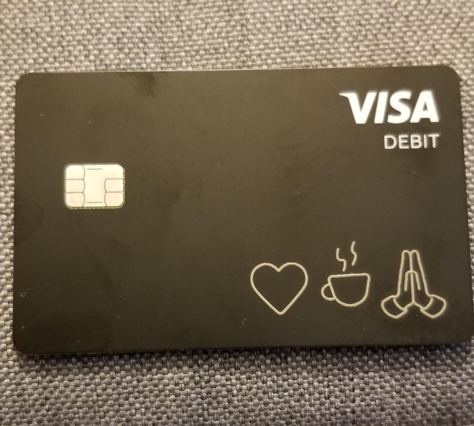 A debit card with your choice of emojis instead of your name! r