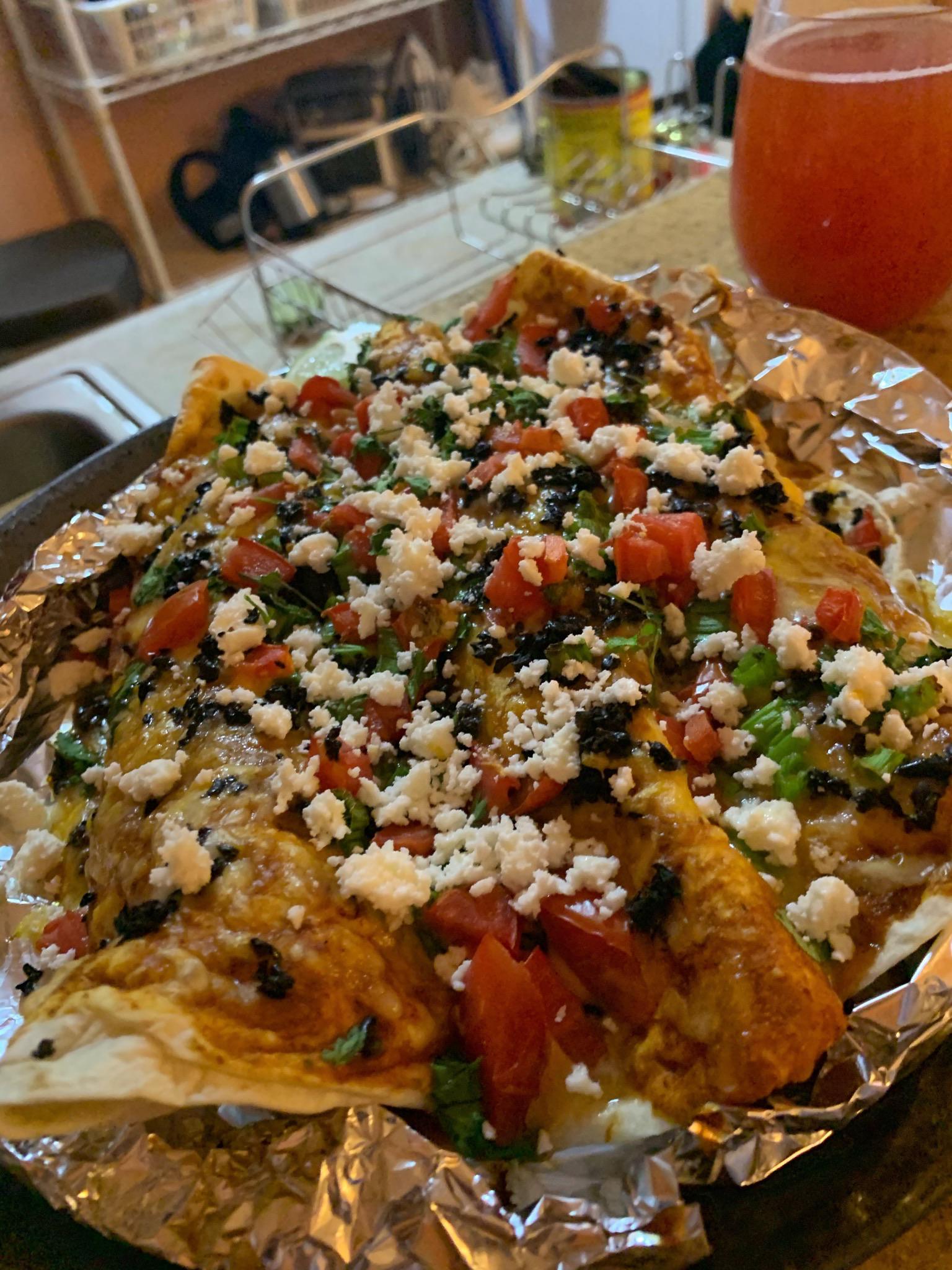 Started in the instant pot and finished in the air fryer. Our first