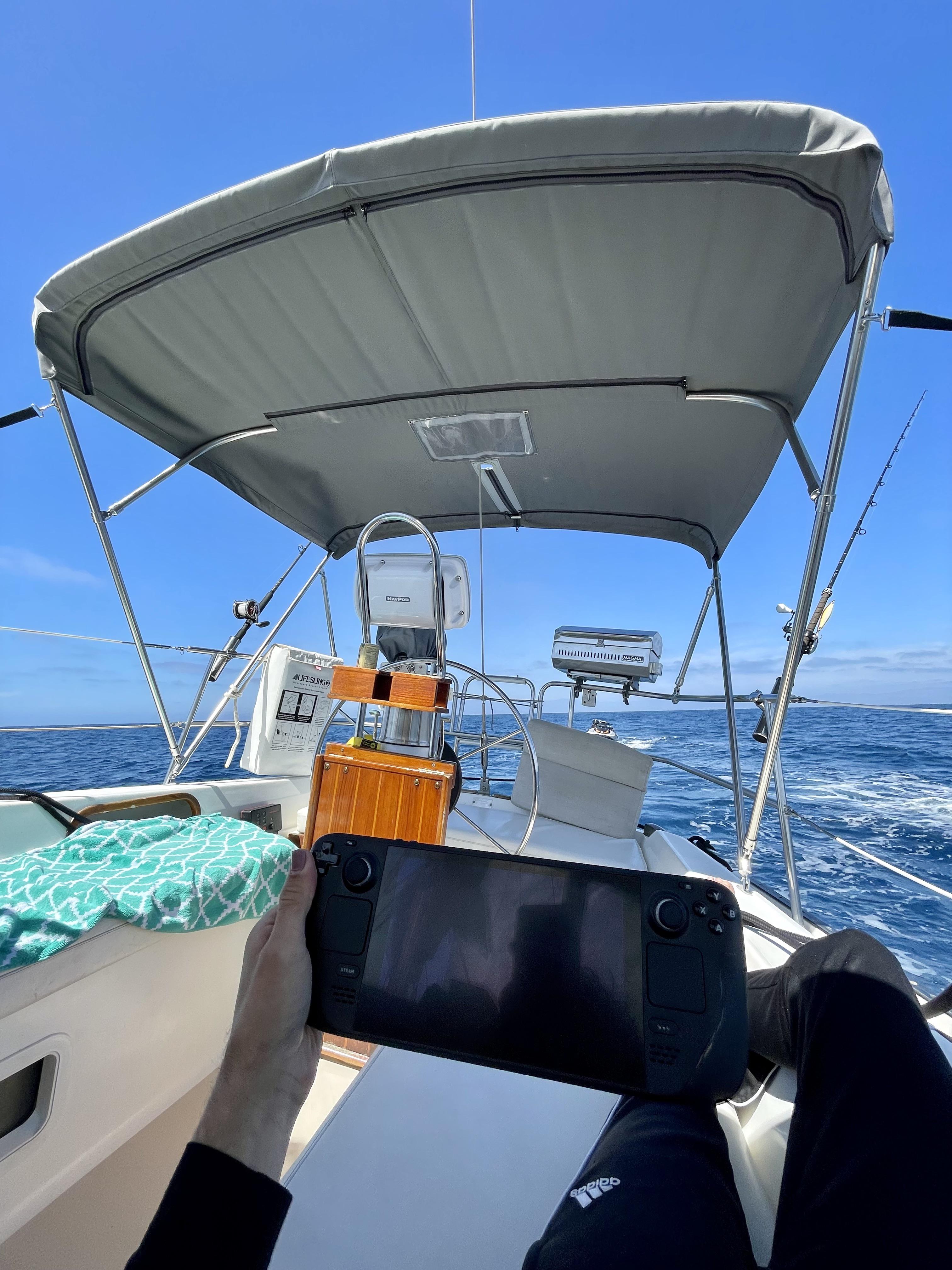 My husband and I went on a 8 hour sailing trip. Playing AAA titles in