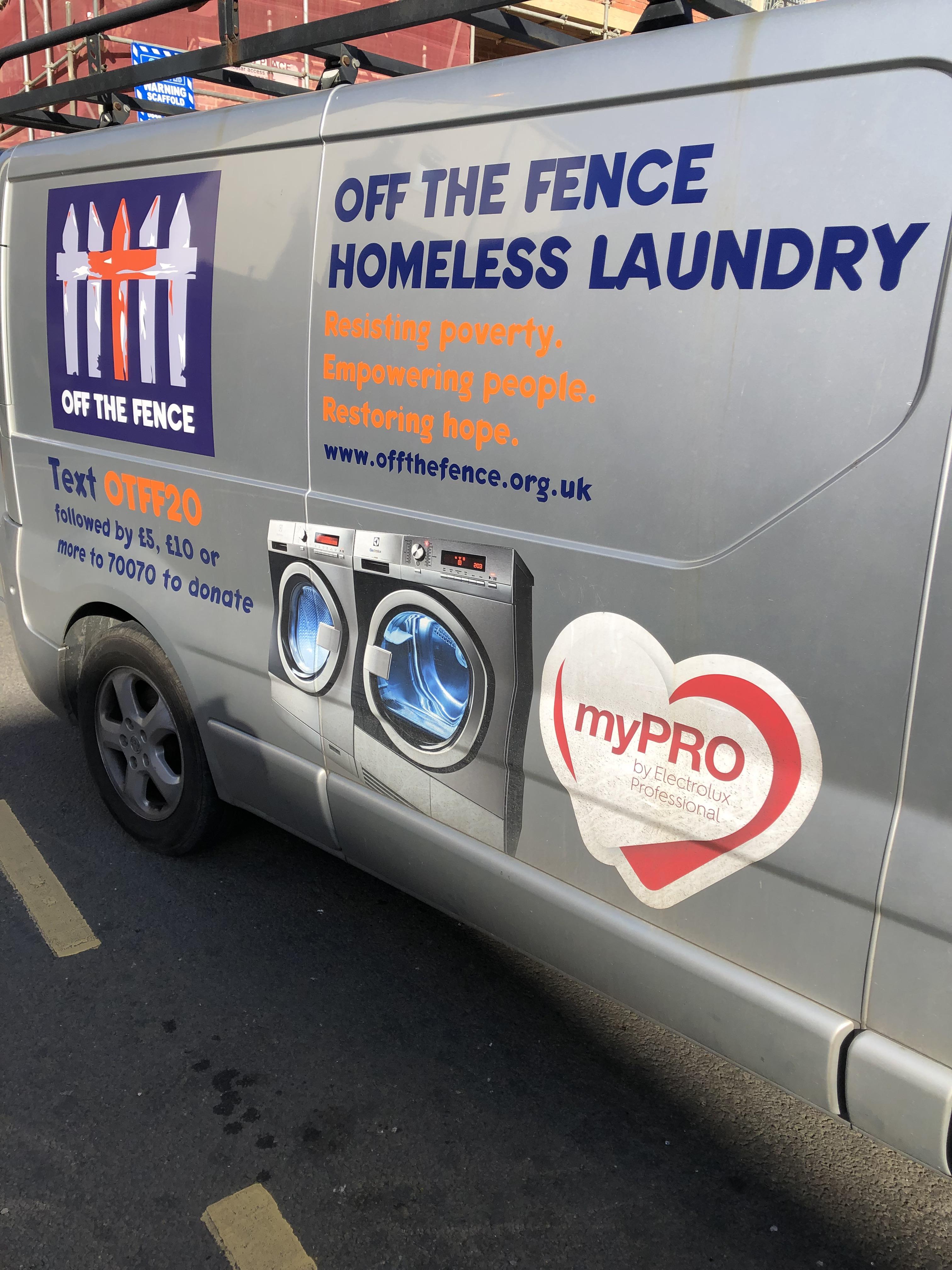 These guys wash the clothes of homeless people every Monday in my