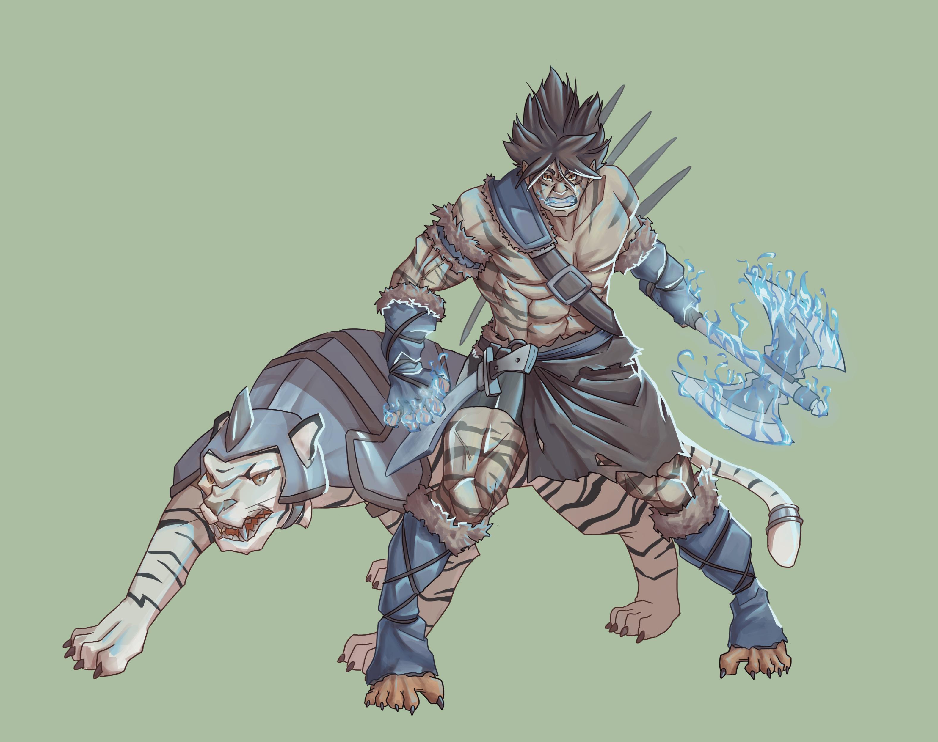 [OC] Boris the longtooth shifter Kensei Monk Barbarian r