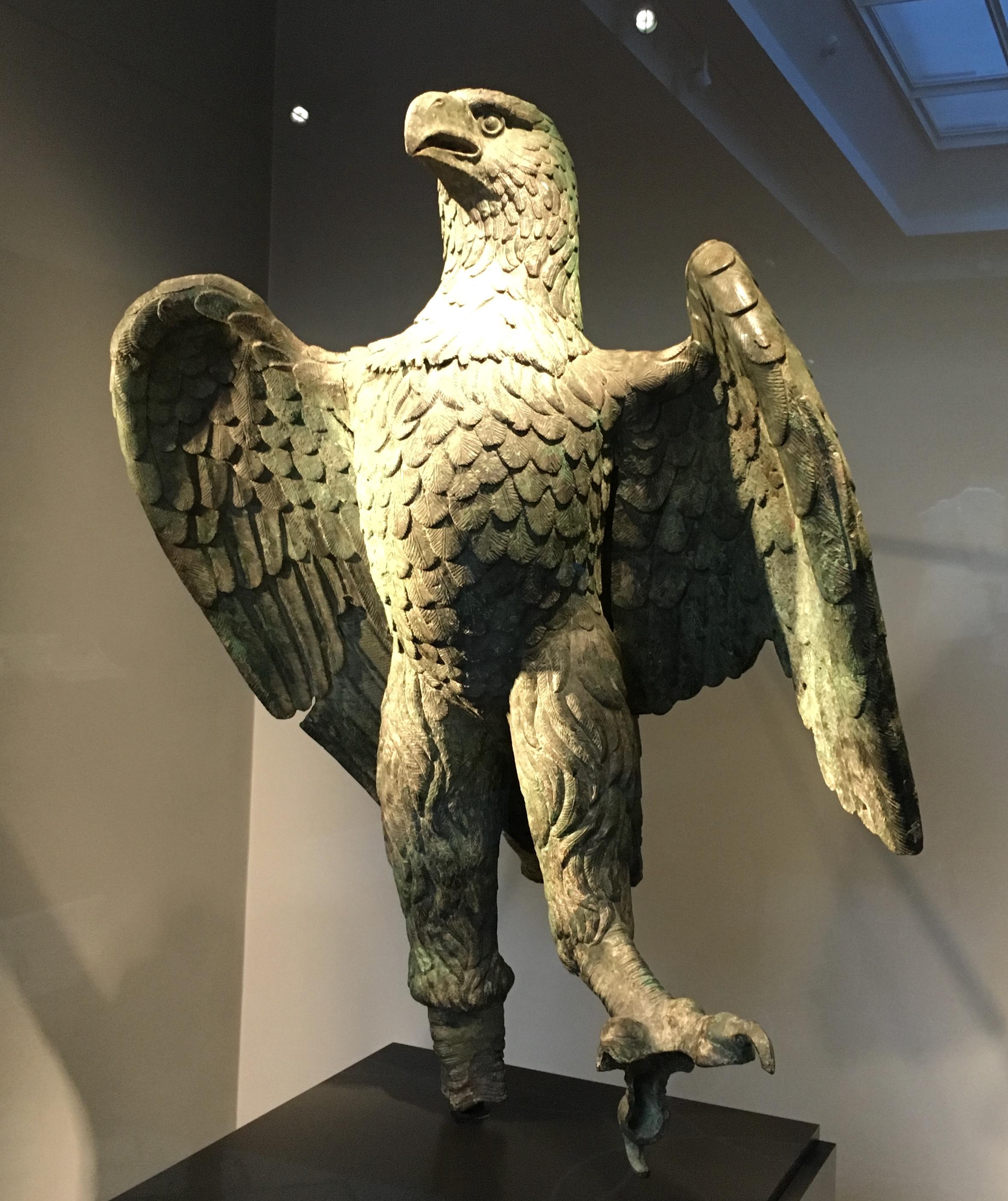 Bronze Roman eagle, crafted 100200 CE, which complemented a sculptural