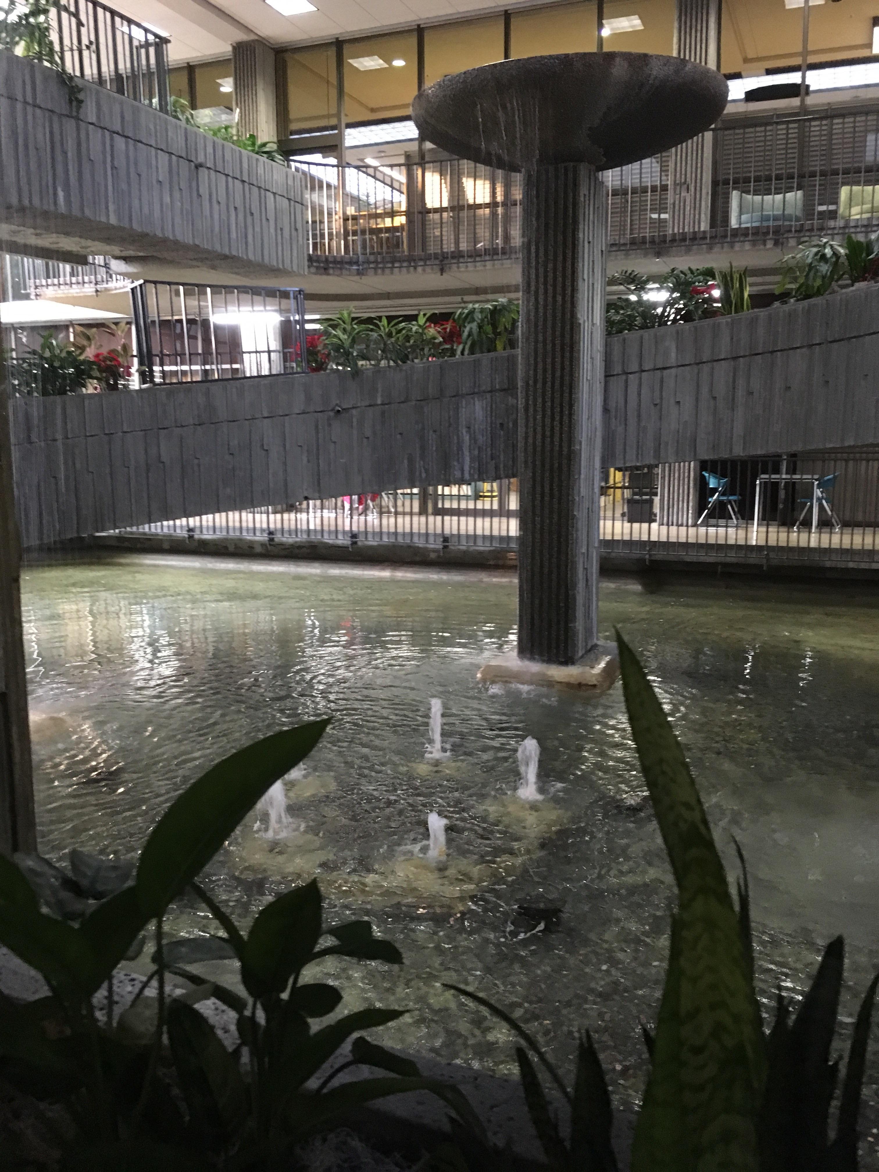 This library has an indoor fountain. r/mildlyinteresting