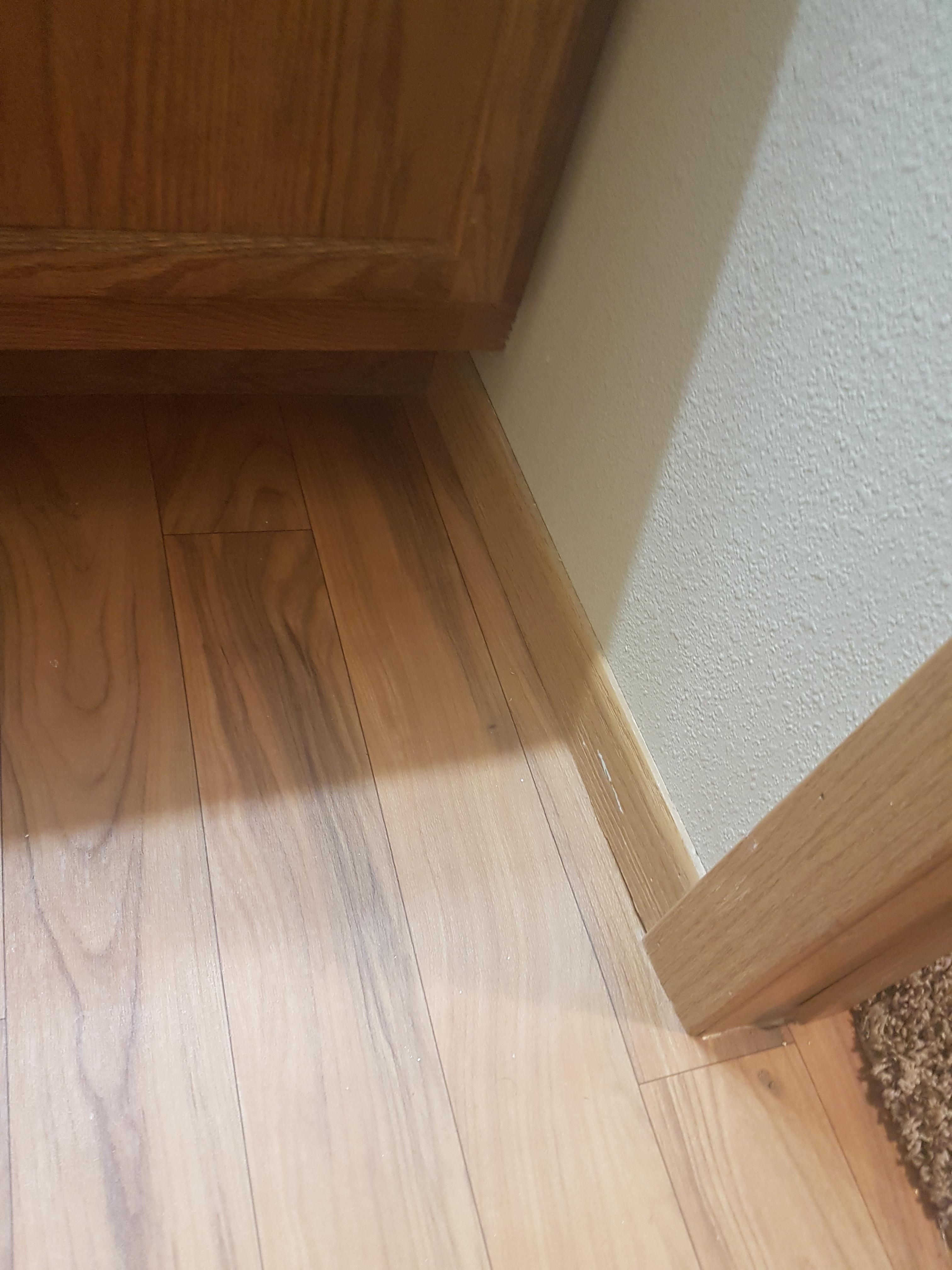 My fake wood flooring in my new apartment doesn't even line up with the