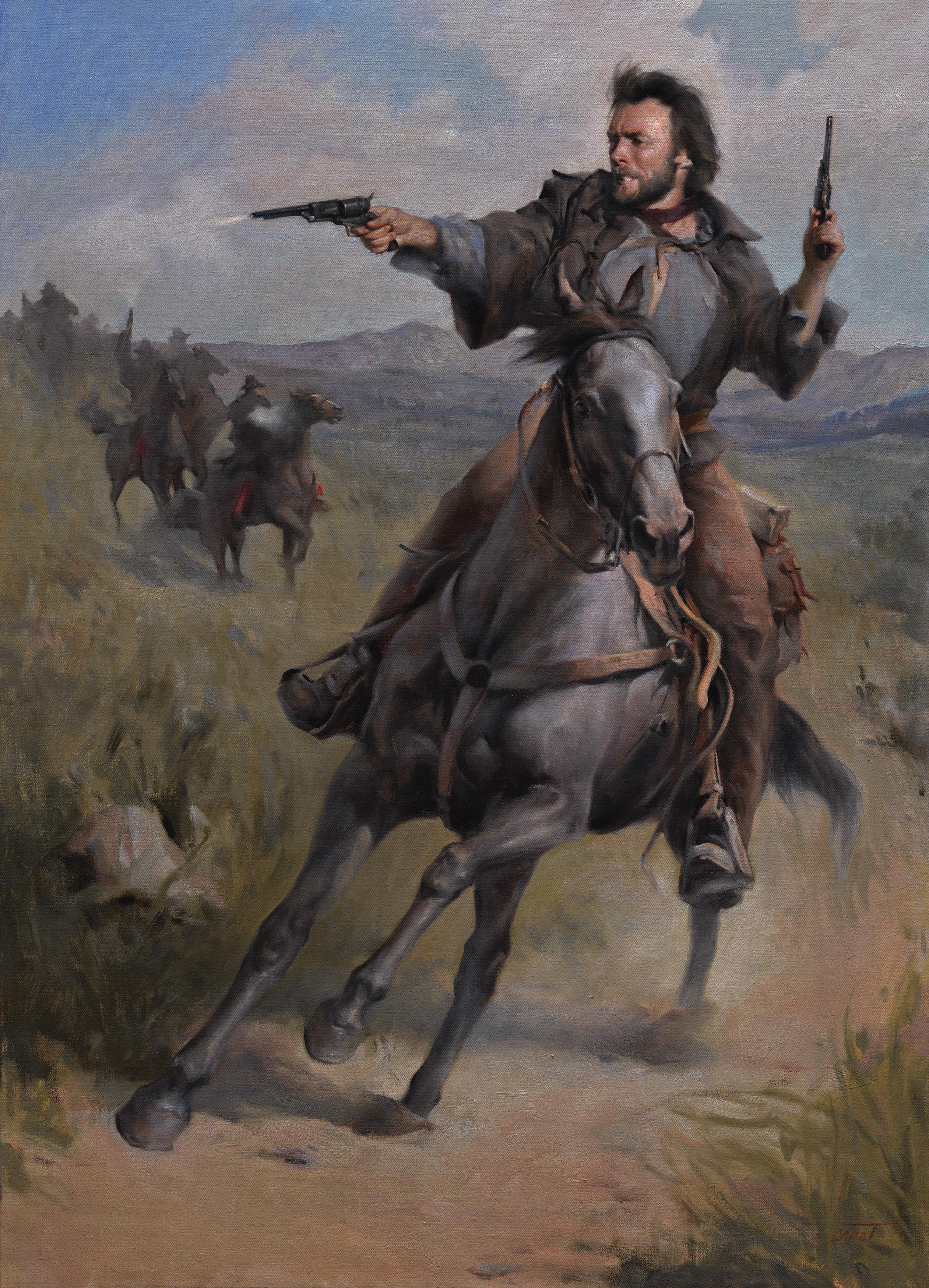 Just finished this oil painting of Clint Eastwood as "The Outlaw Josey