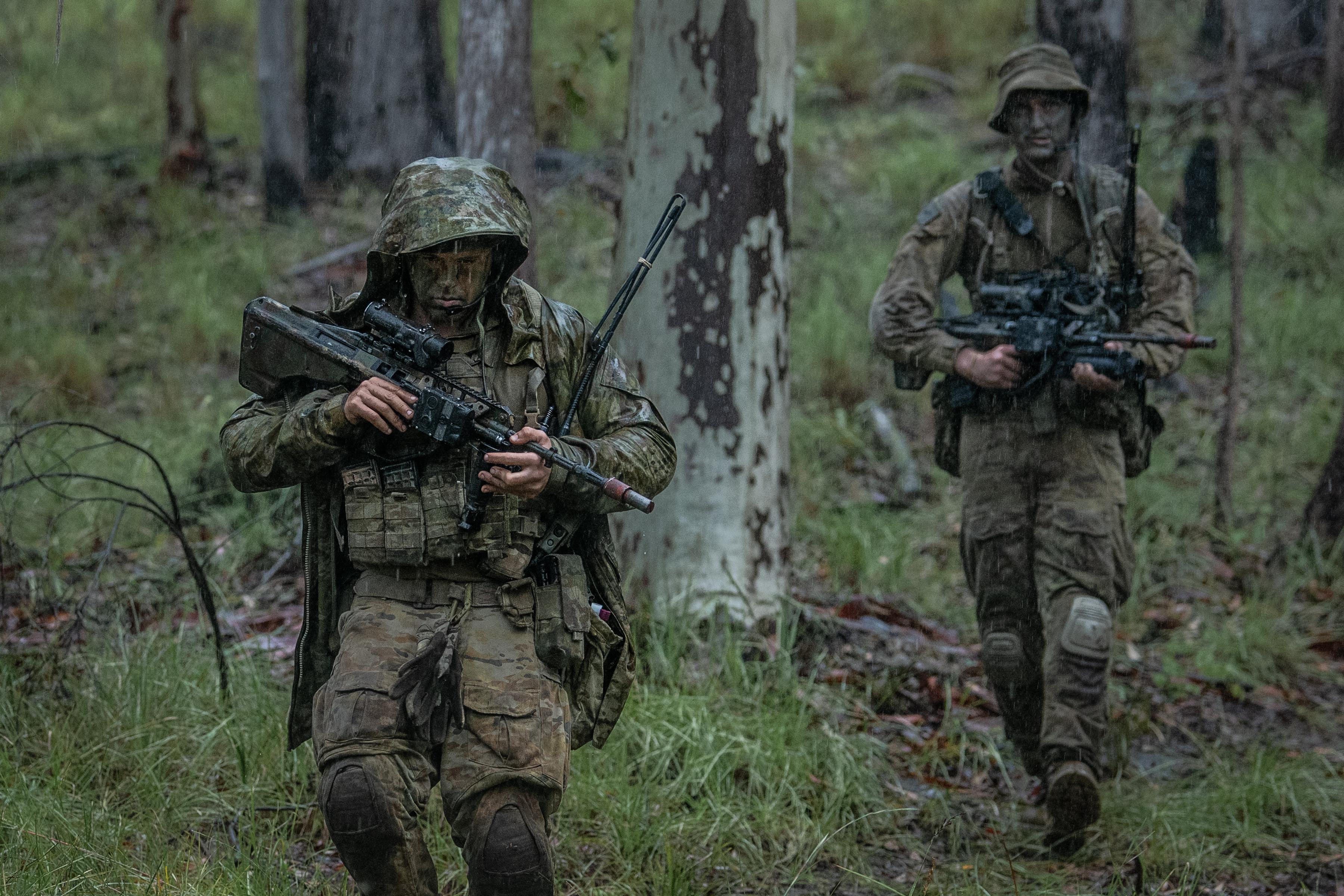 Two Australian Army soldiers from the 8/9th Battalion, Royal Australian