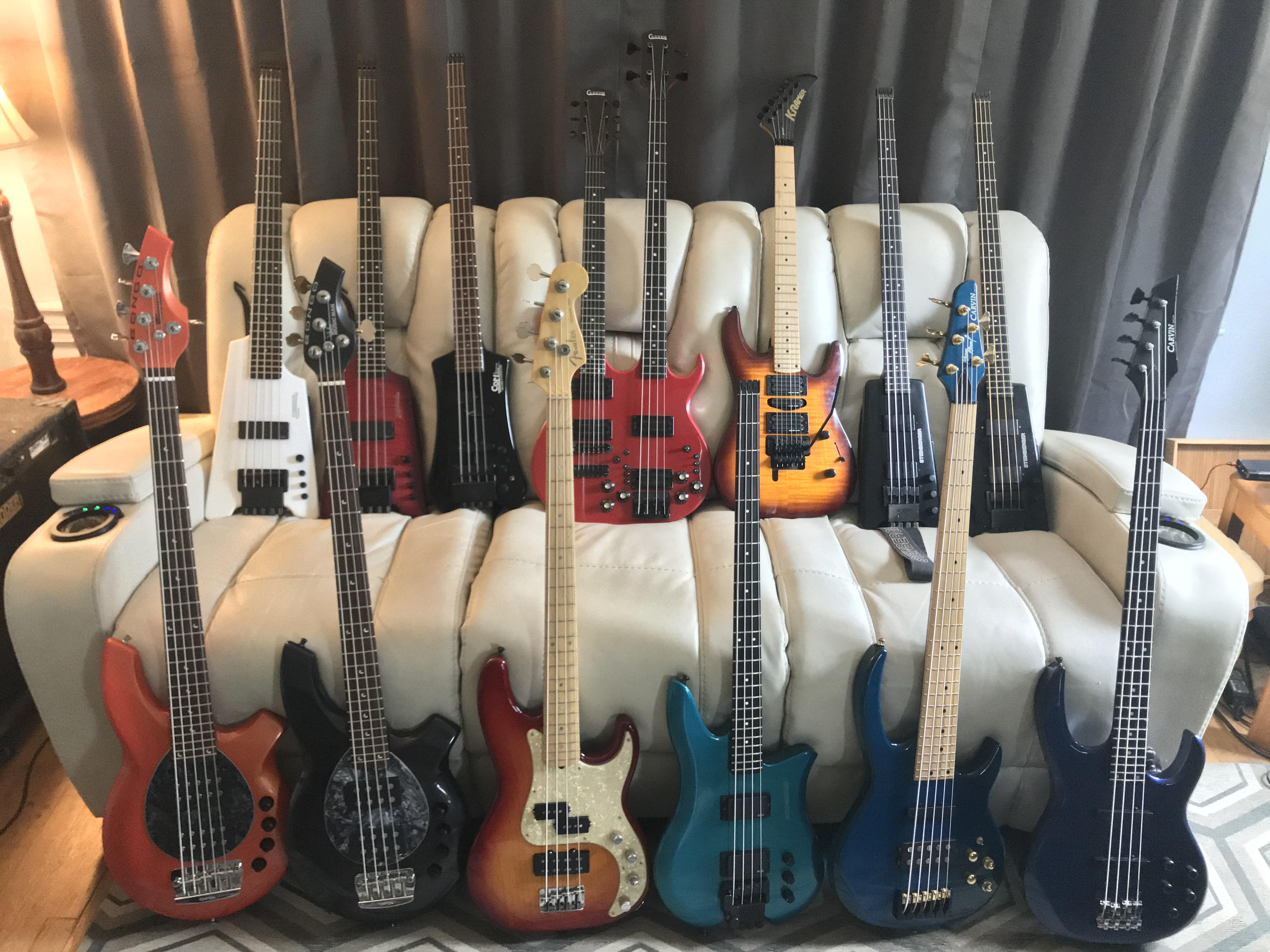 Bass Family Photo my first post r/BassGuitar