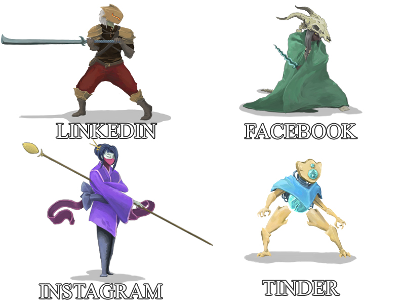 LinkedIn, Facebook, Instagram, Tinder in Slay the spire slaythespire