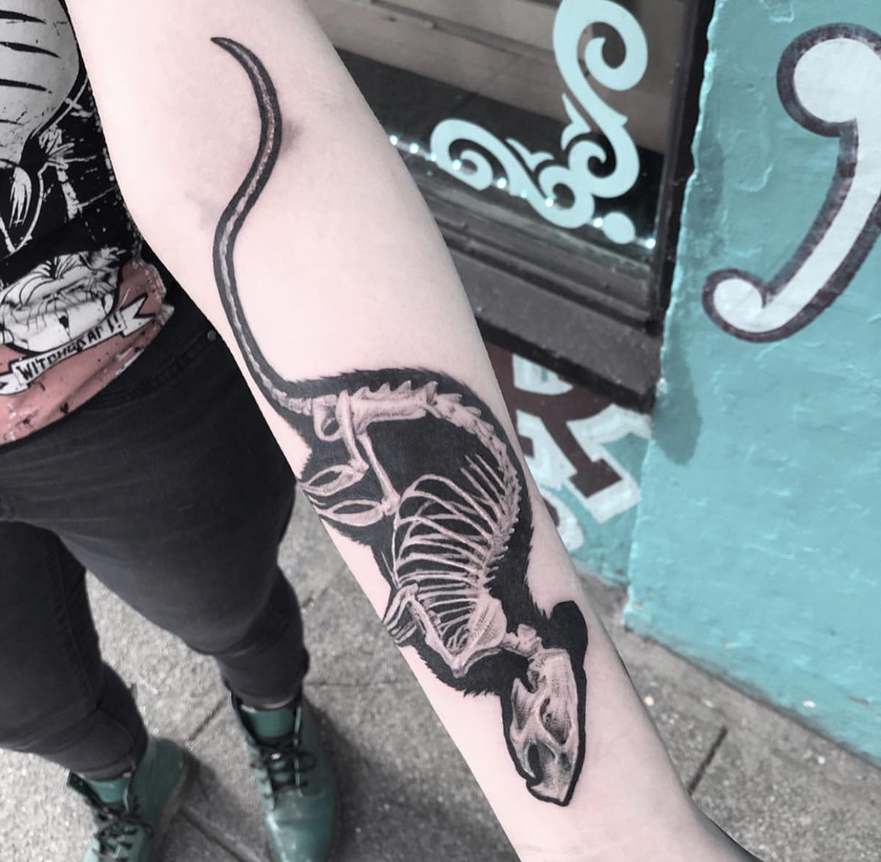 My new ratty tattoo by V from Lit Fuse in Olympia,Wa RATS