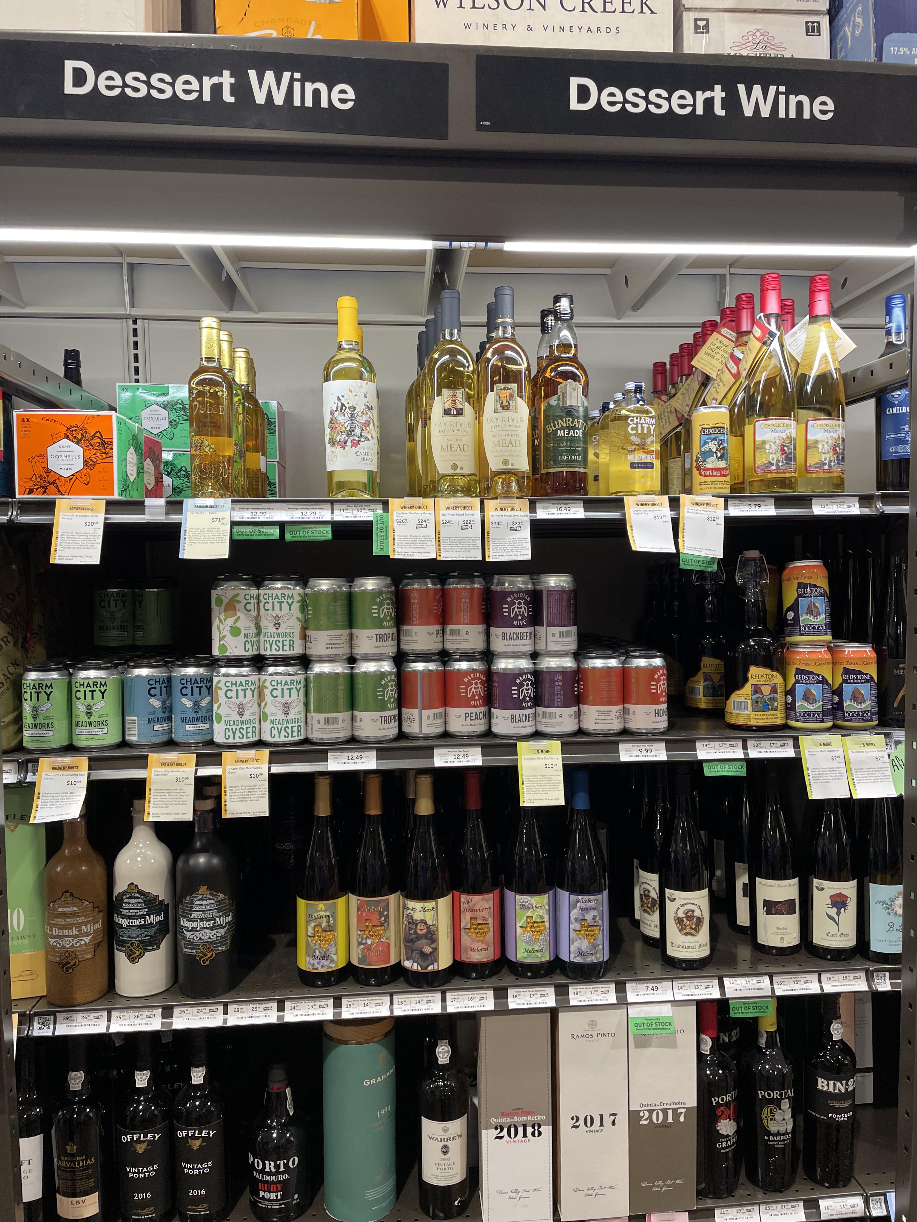 Found three shelves of mead at a liquor store while on vacation r/mead