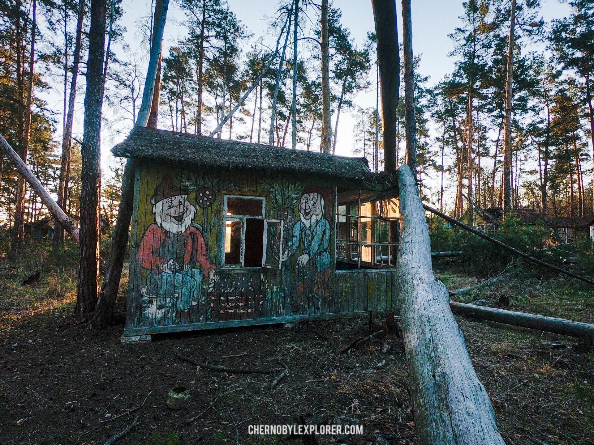 Emerald summer camp in Chernobyl, Ukraine a couple of hours before the