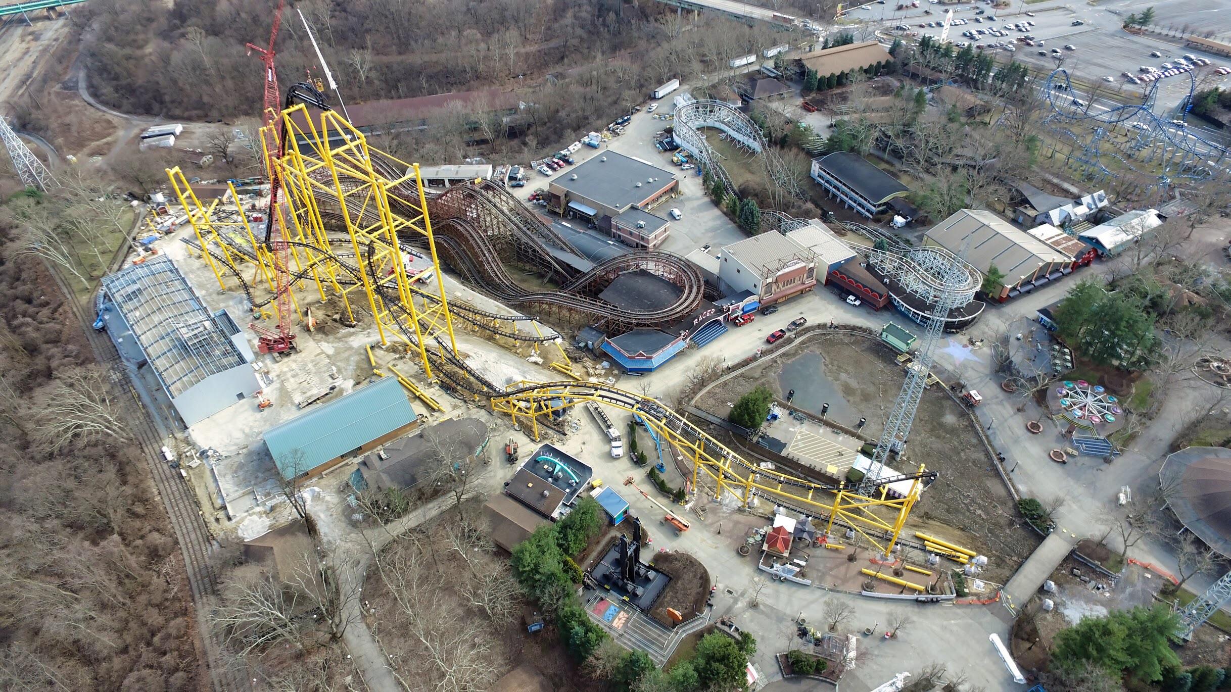 Steel Curtain Ride construction Kennywood Park (West Mifflin, PA) r
