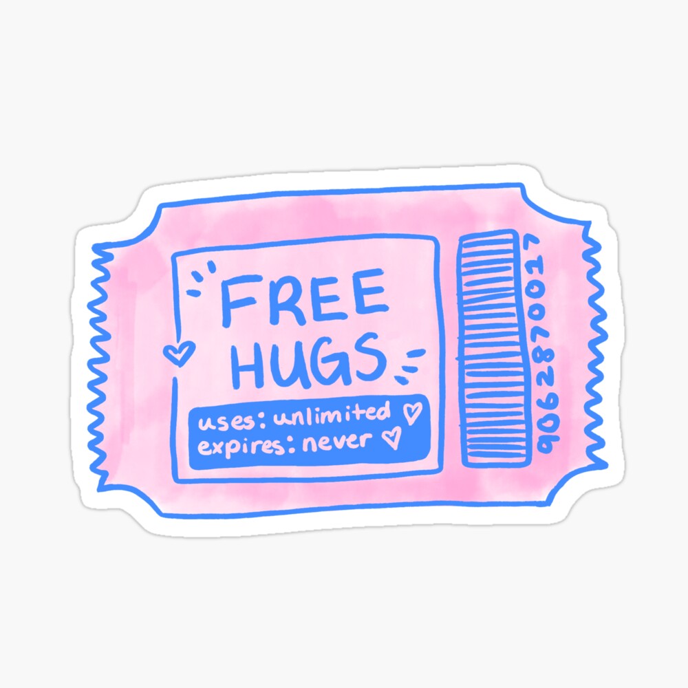 Free hugs coupon sticker r/redbubble
