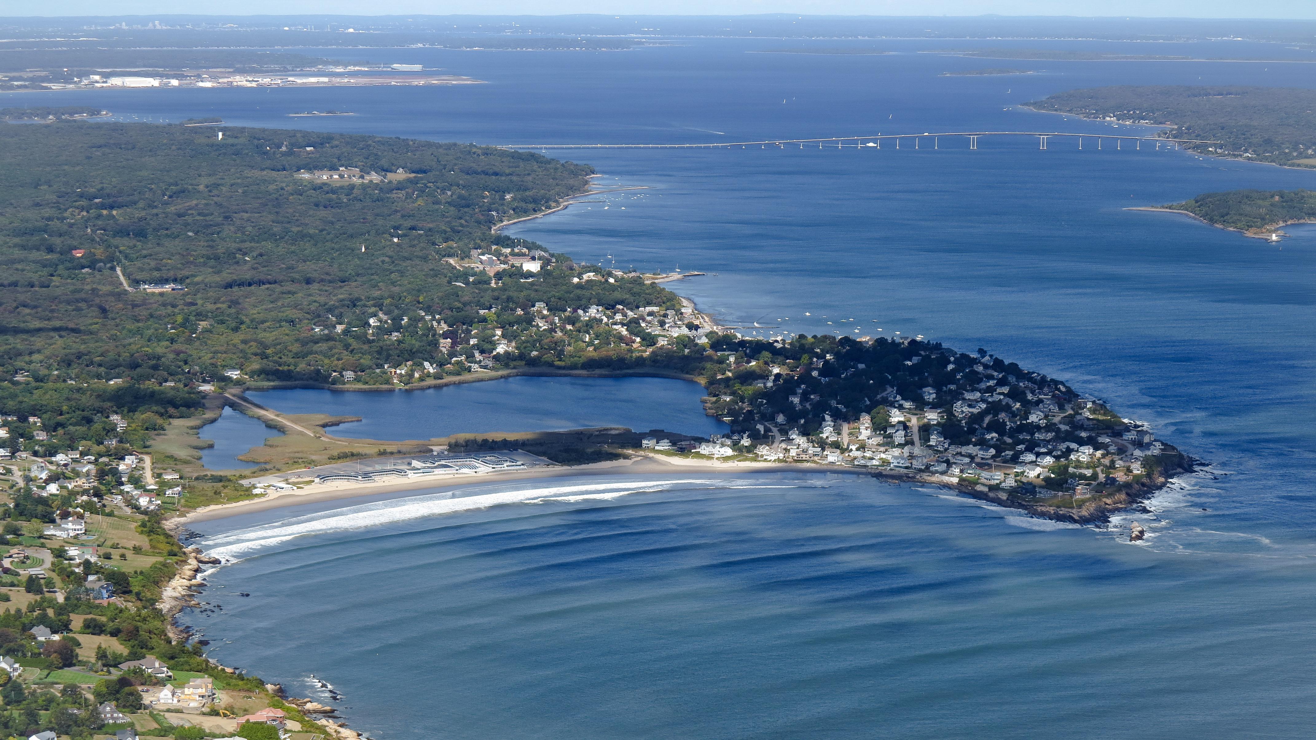 Shores Beach, Narragansett taken from a plane by Aaron A Gormley