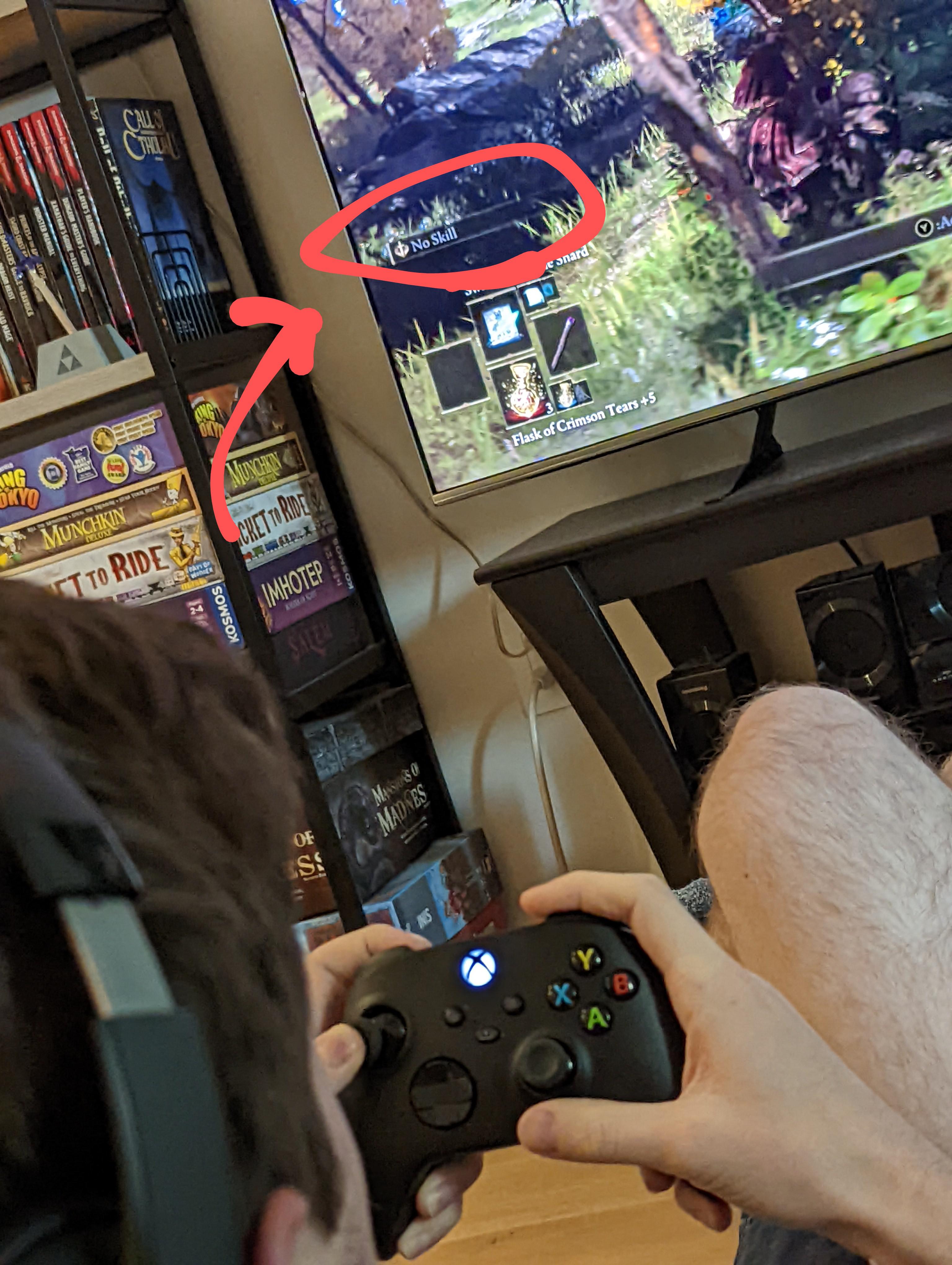 Husband plays a mage build and this is constantly on screen
