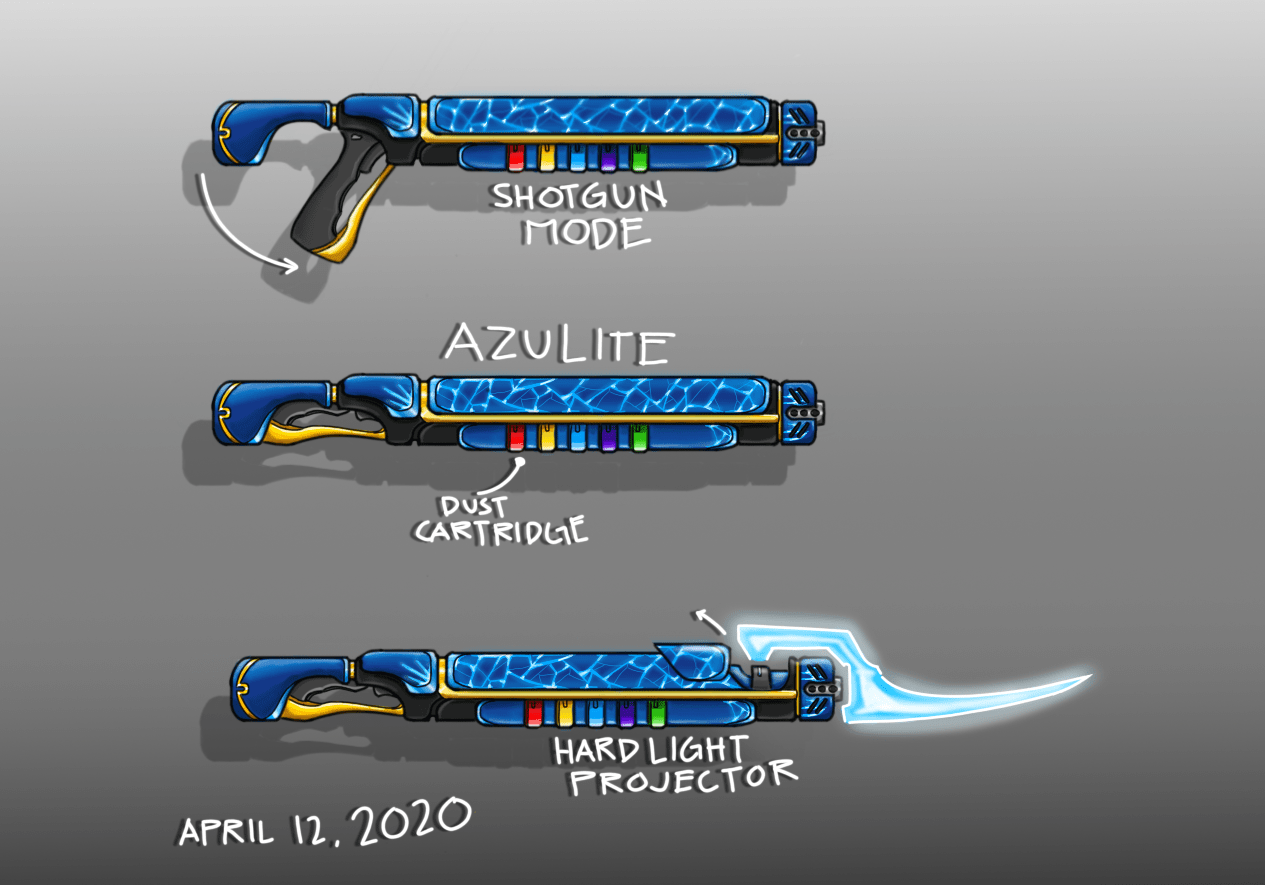 RWBY WEAPON OC Azulite (Hard light Shotgun) RWBYOC