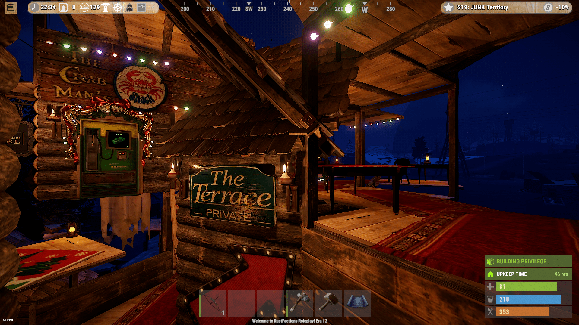 Opening night at the Terrace Restaurant, a luxurious three