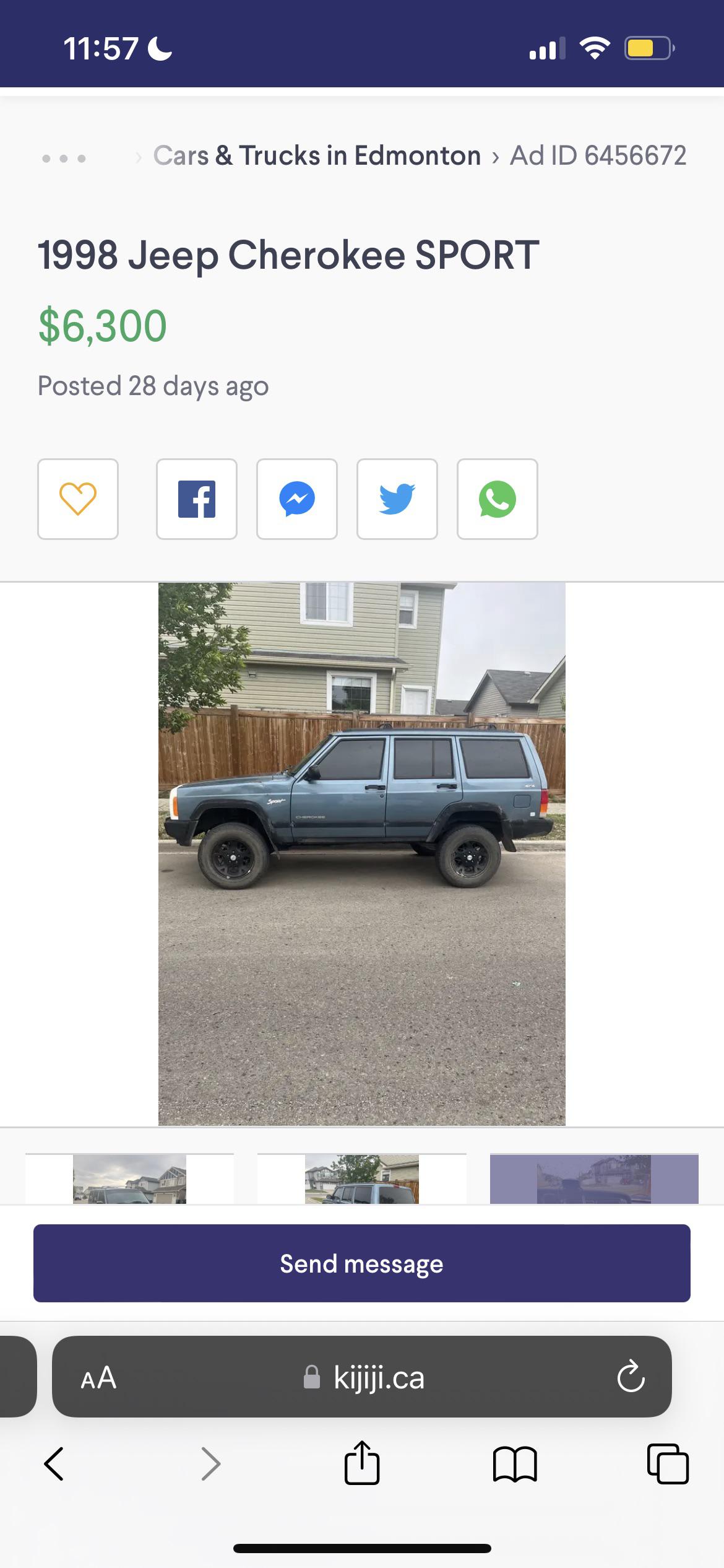 Manual Cherokee with around 300k km or 190k miles for less than 5k USD