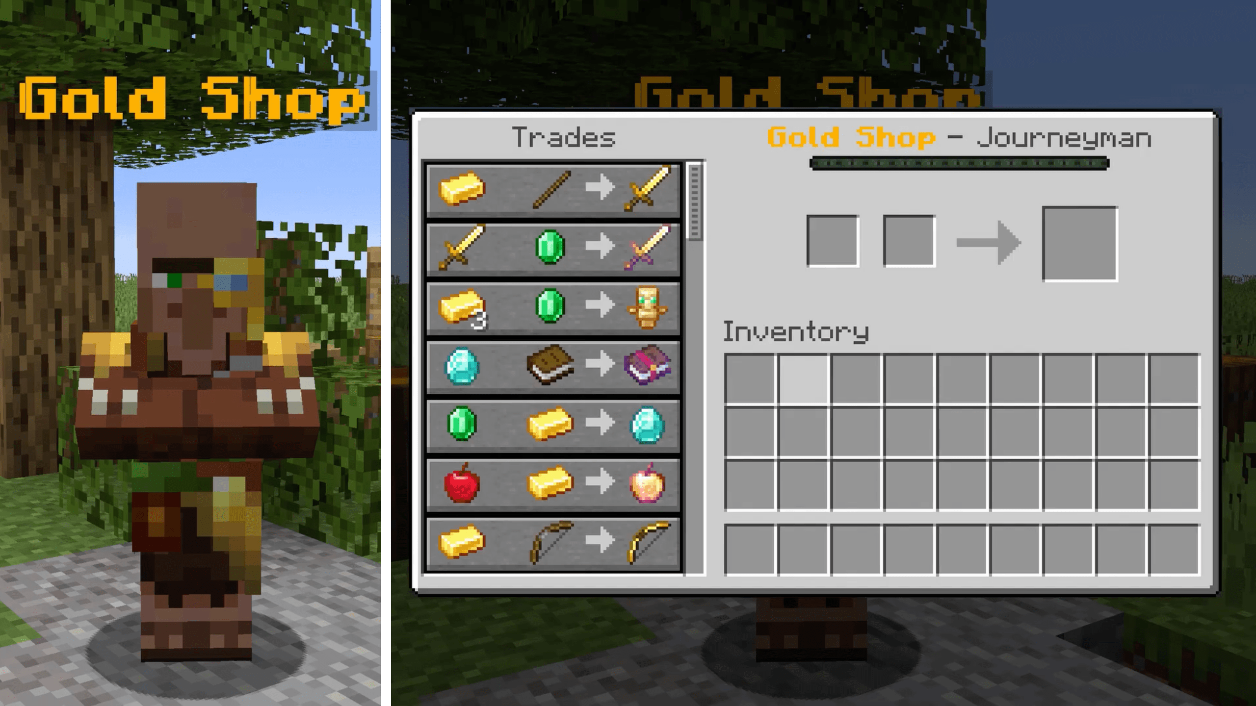 I created a Datapack to add your own custom villager shops and trades
