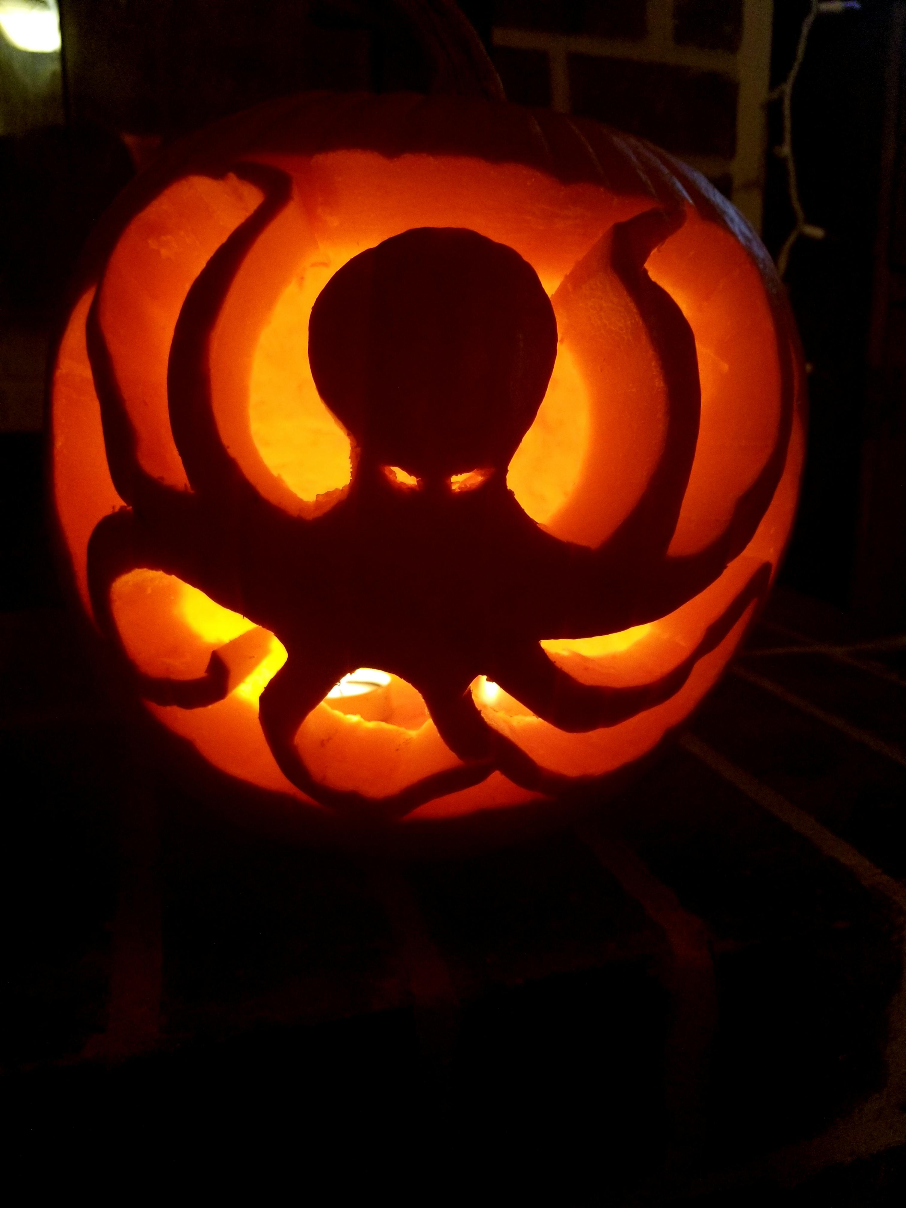 Octopus Pumpkin Stencil Octopus Pumpkin Stencil