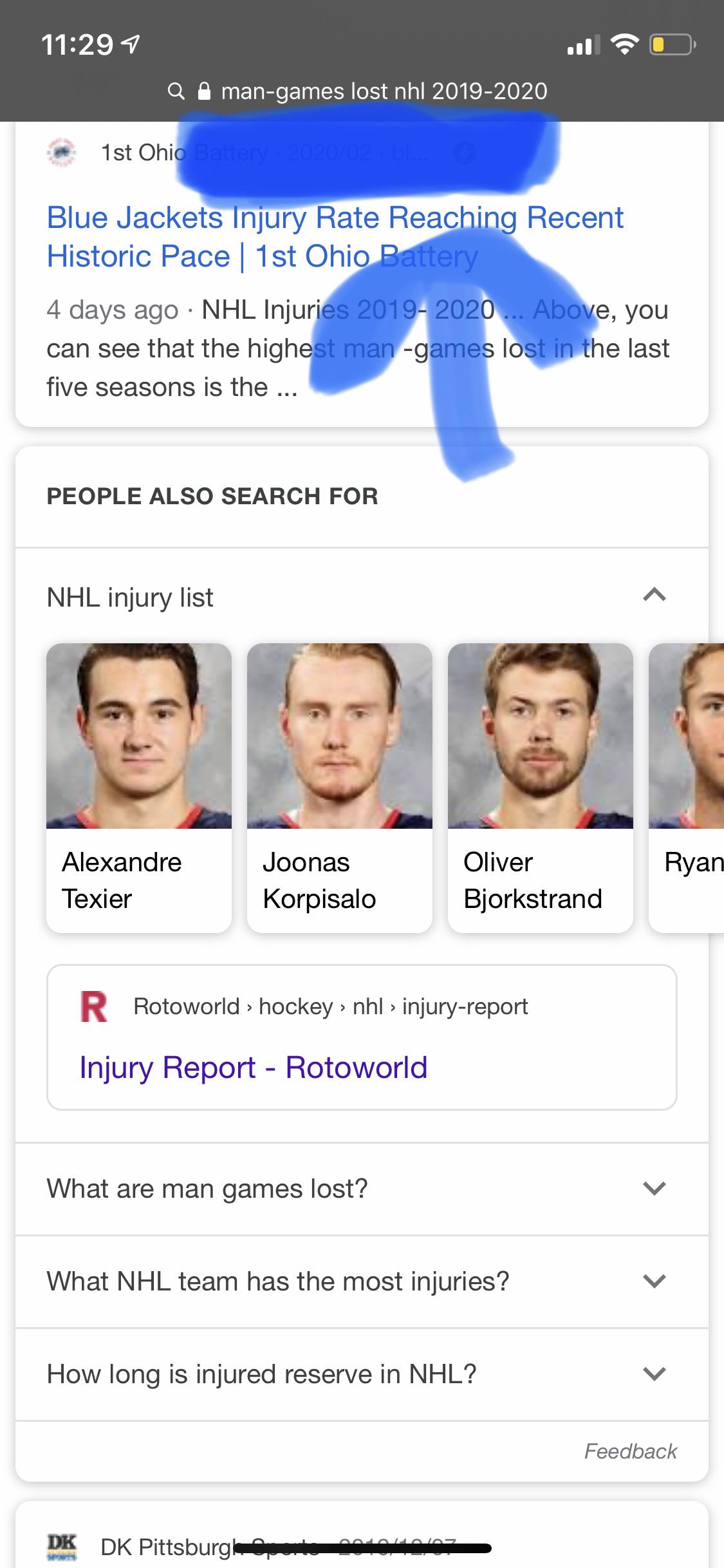 Trying to look up man games lost and look what people have been