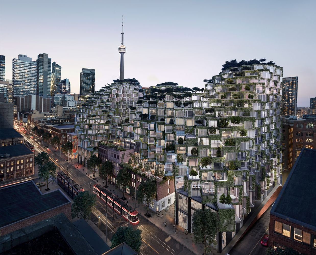Planned residential project "King Street West" in Toronto (photo by Bjarke Ingels Group