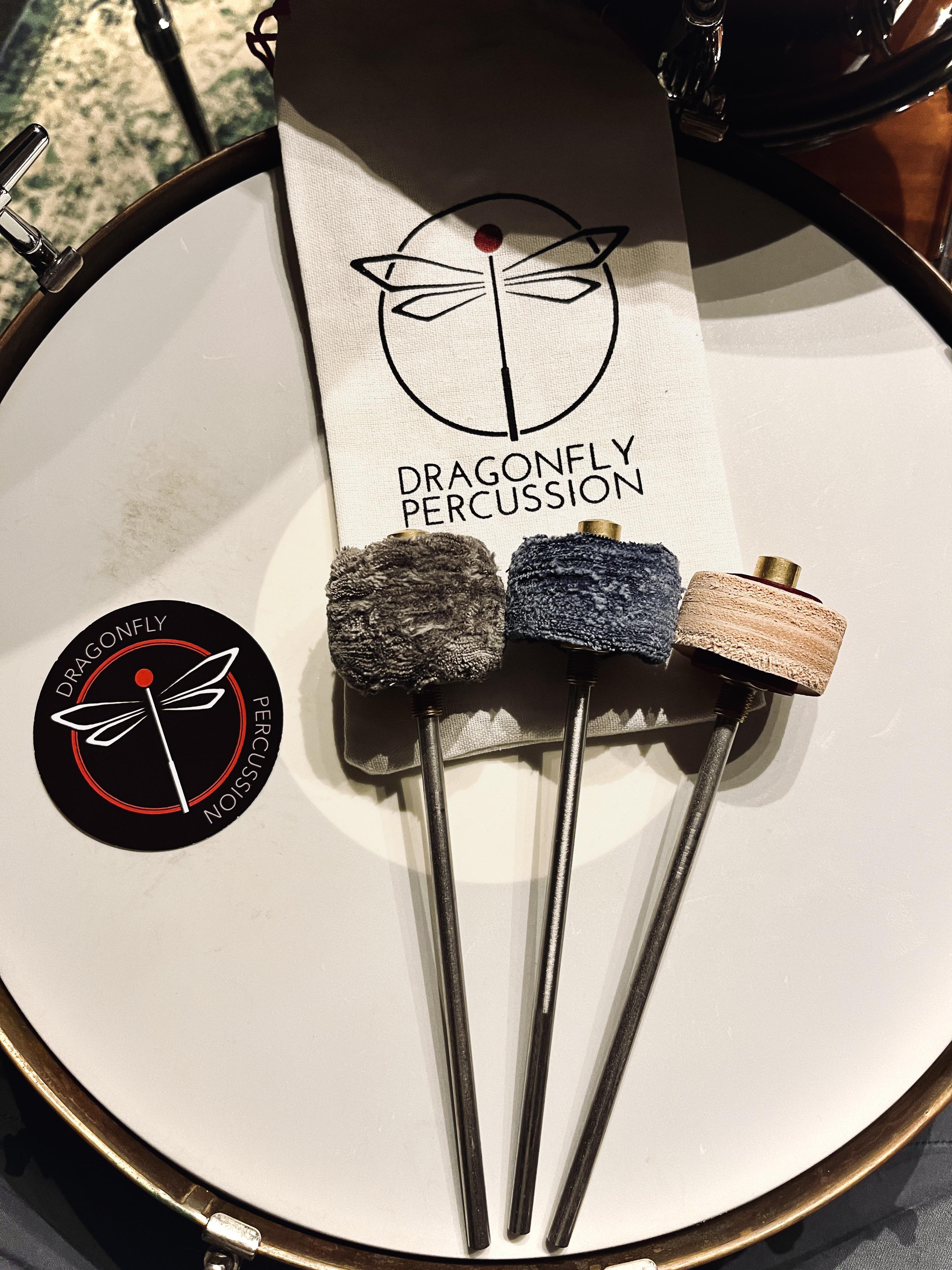 Dragonfly Percussion bass drum beaters, all feel and sound incredible