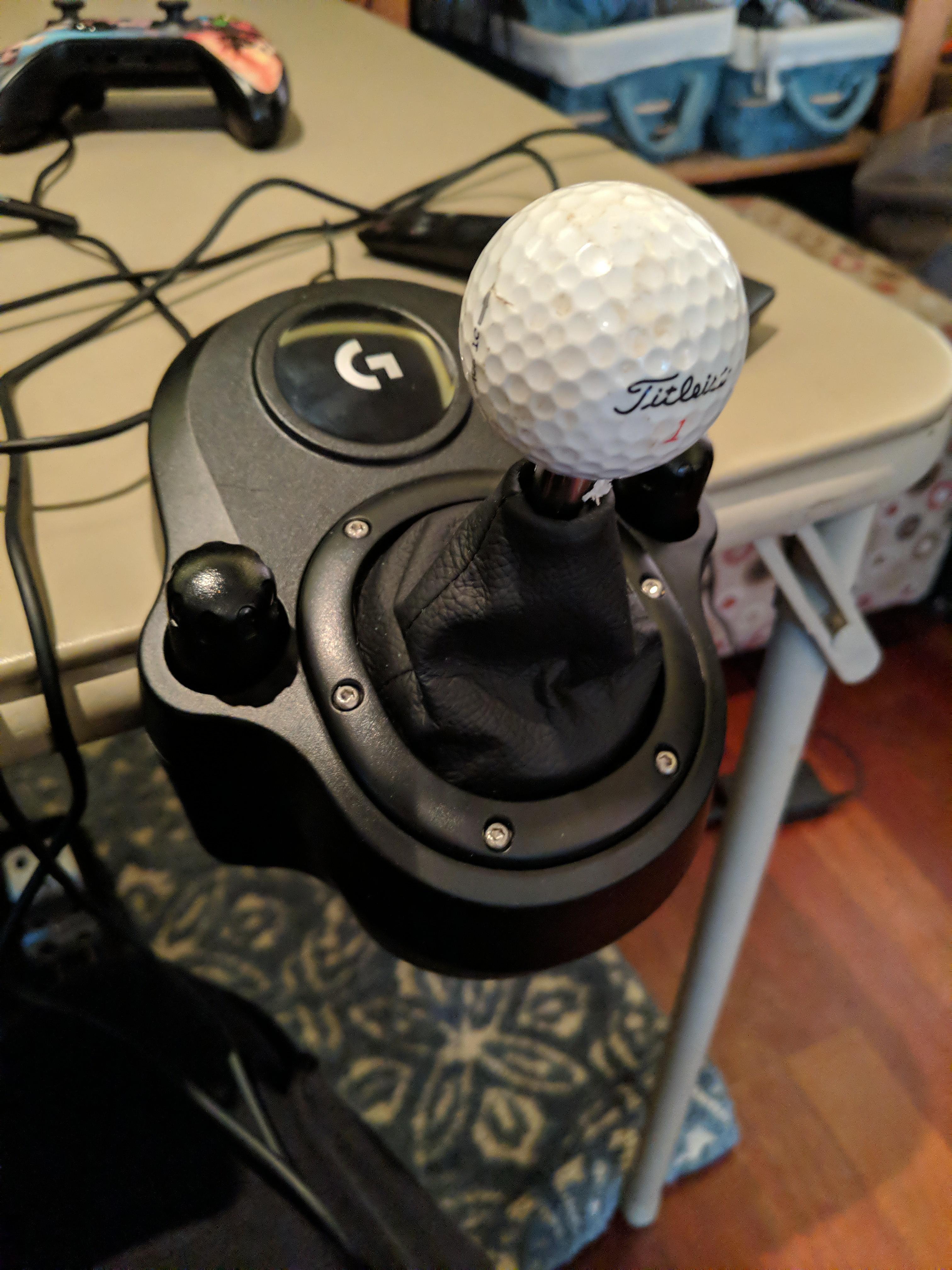 Golf Ball shift knob for the g29/g920 shifter 👍 r/simracing
