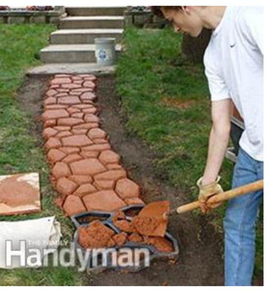 Is a cement pattern path like this one guy is doing here, with no stone