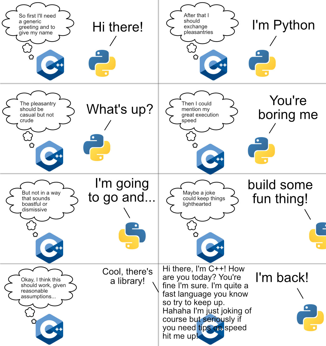 Python talking to C++ r/ProgrammerHumor