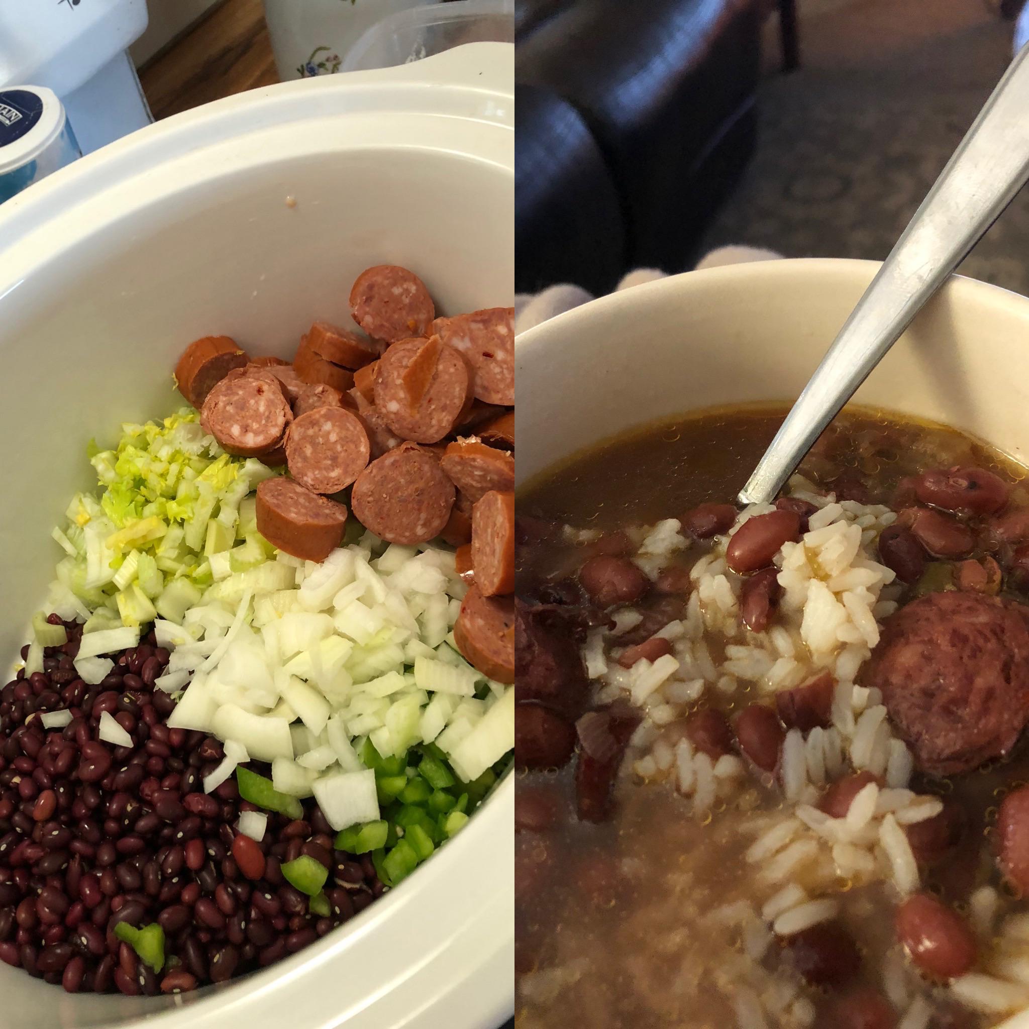 Made crockpot red beans and rice today. It was yum. r/FoodPorn
