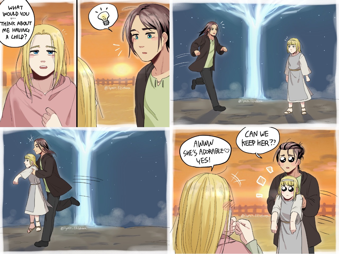 Ymir Adoption art by ilymir_EZGbora on twitter r/titanfolk