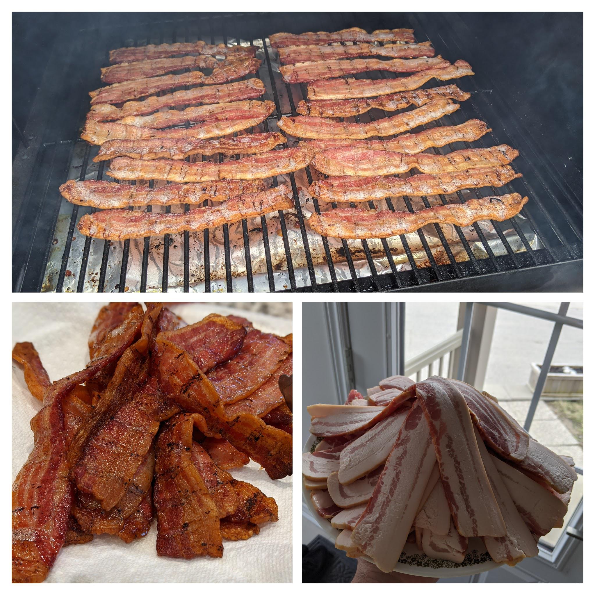 Double smoked bacon on the Traeger r/smoking