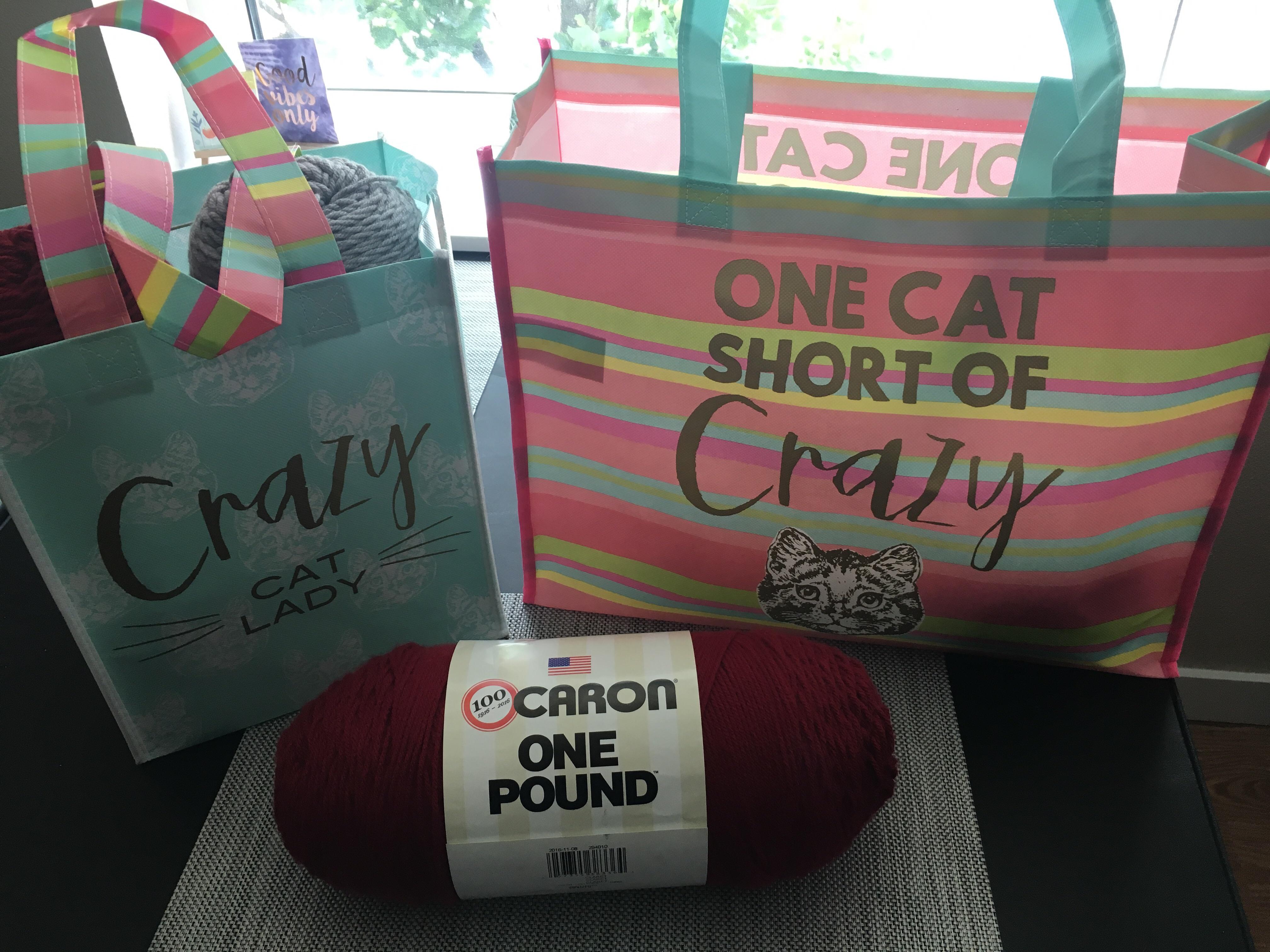 Today's haul with new amazing reusable bags from Joann's (because I am