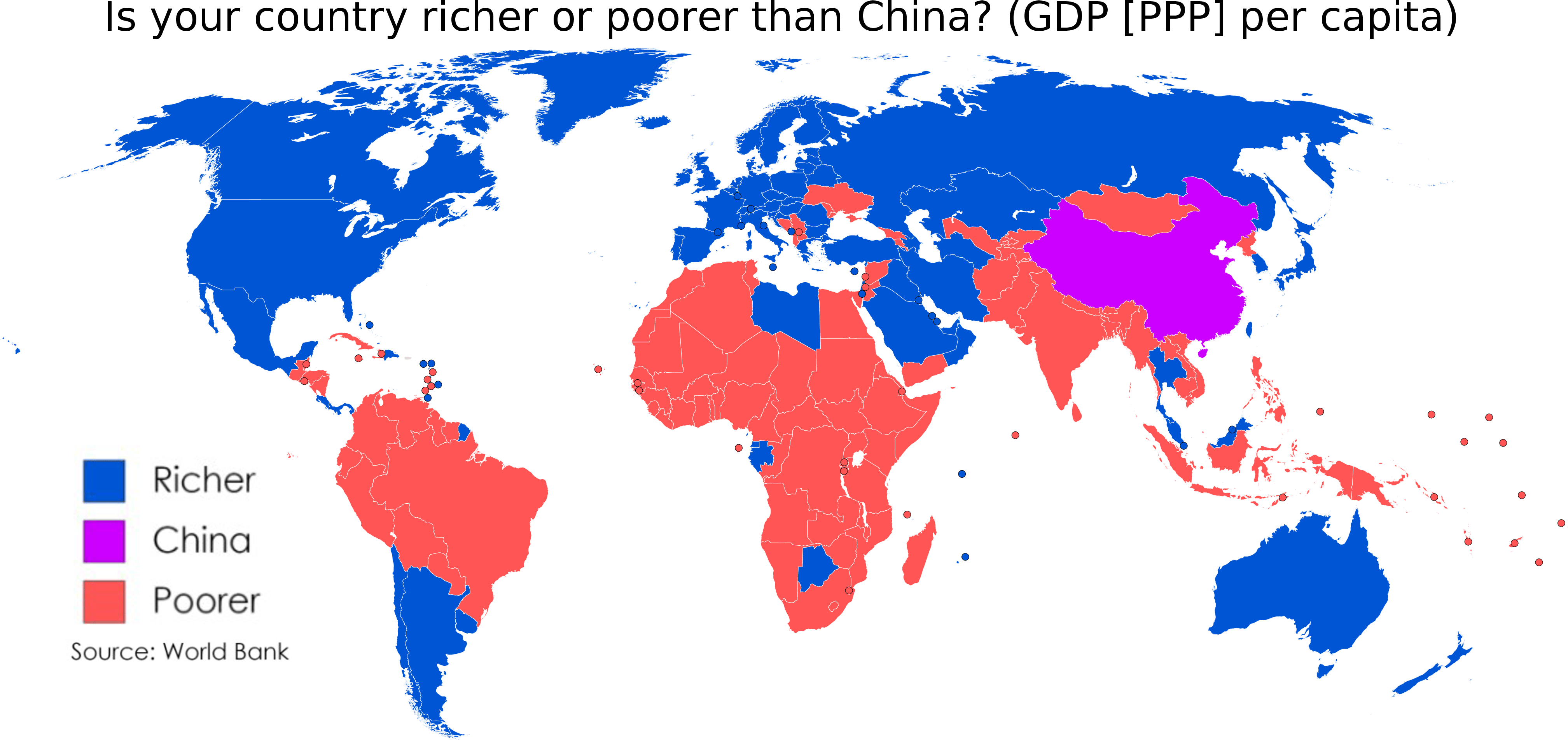 Is your country richer or poorer than China? r/MapPorn