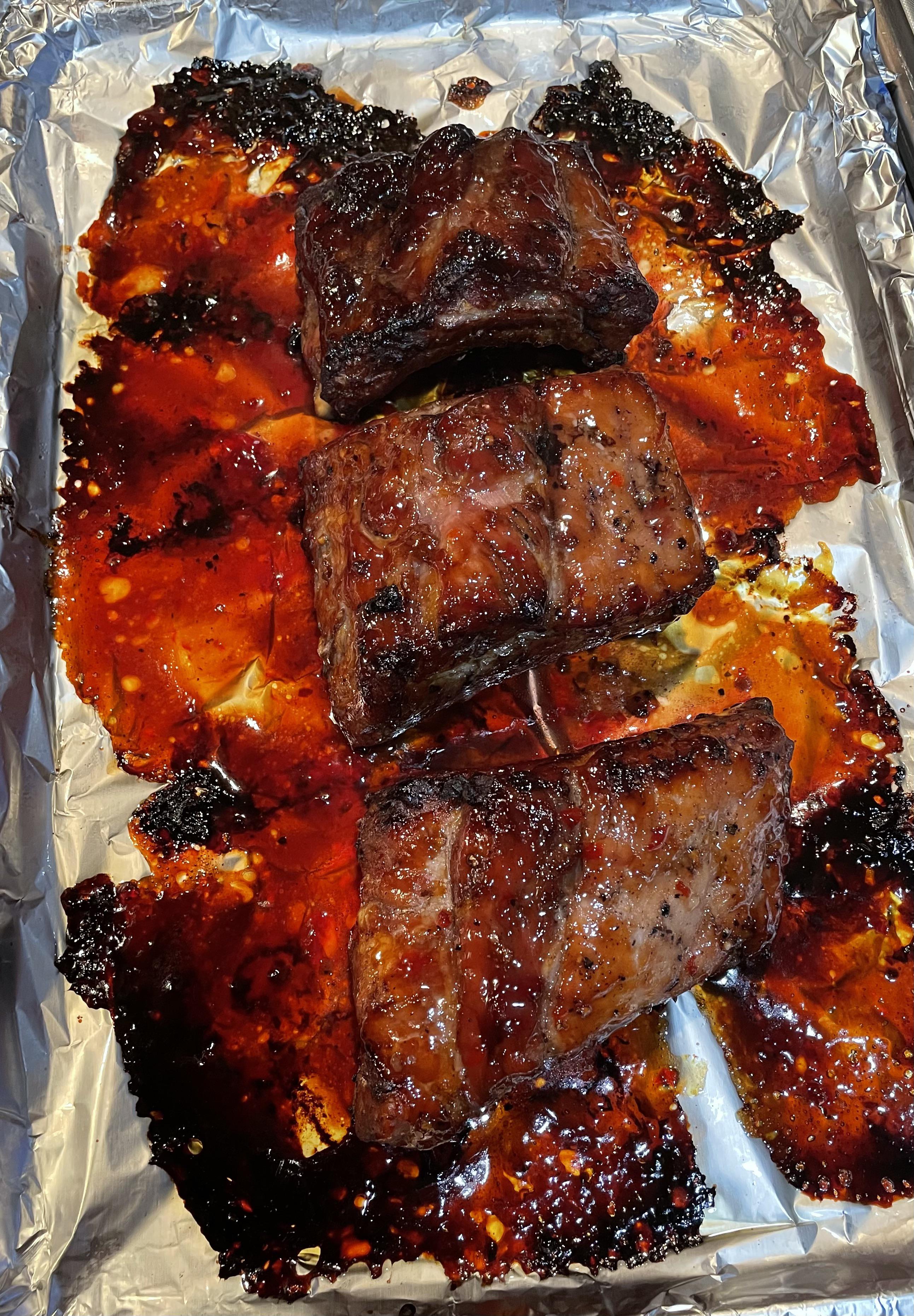 [homemade] Barbecue ribs with soy, sweet hot chili sauce and orange