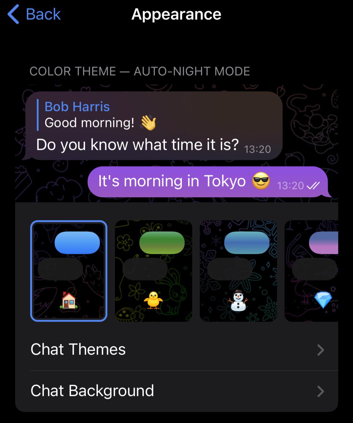 Chat colour changed : Telegram