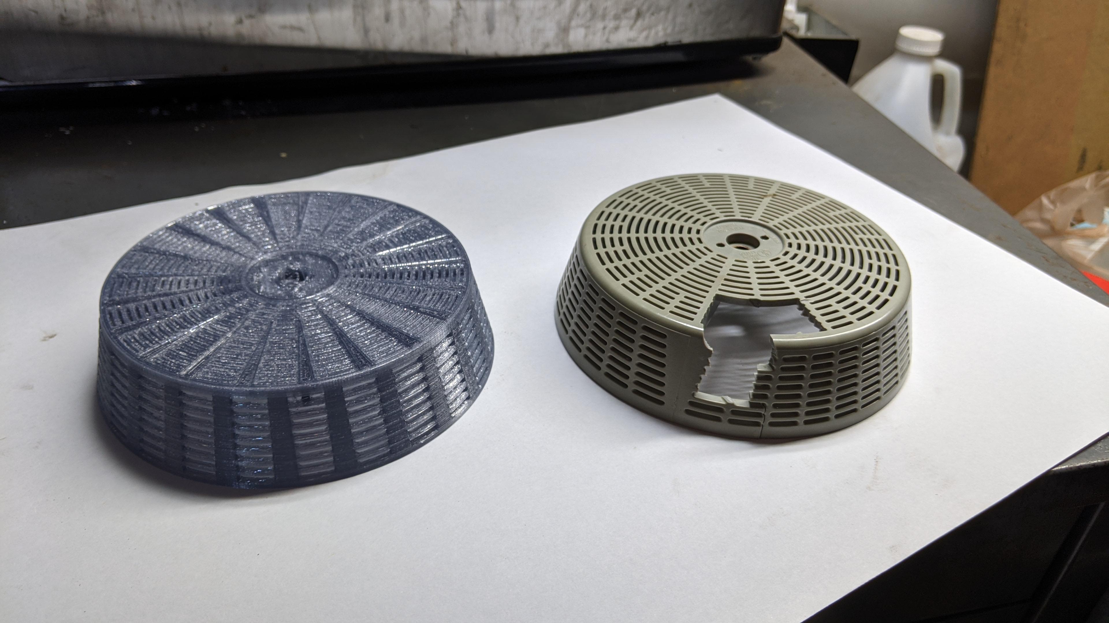 Hot Tub drain cover, PETg and 7 hours printing. New cover costs 20, I