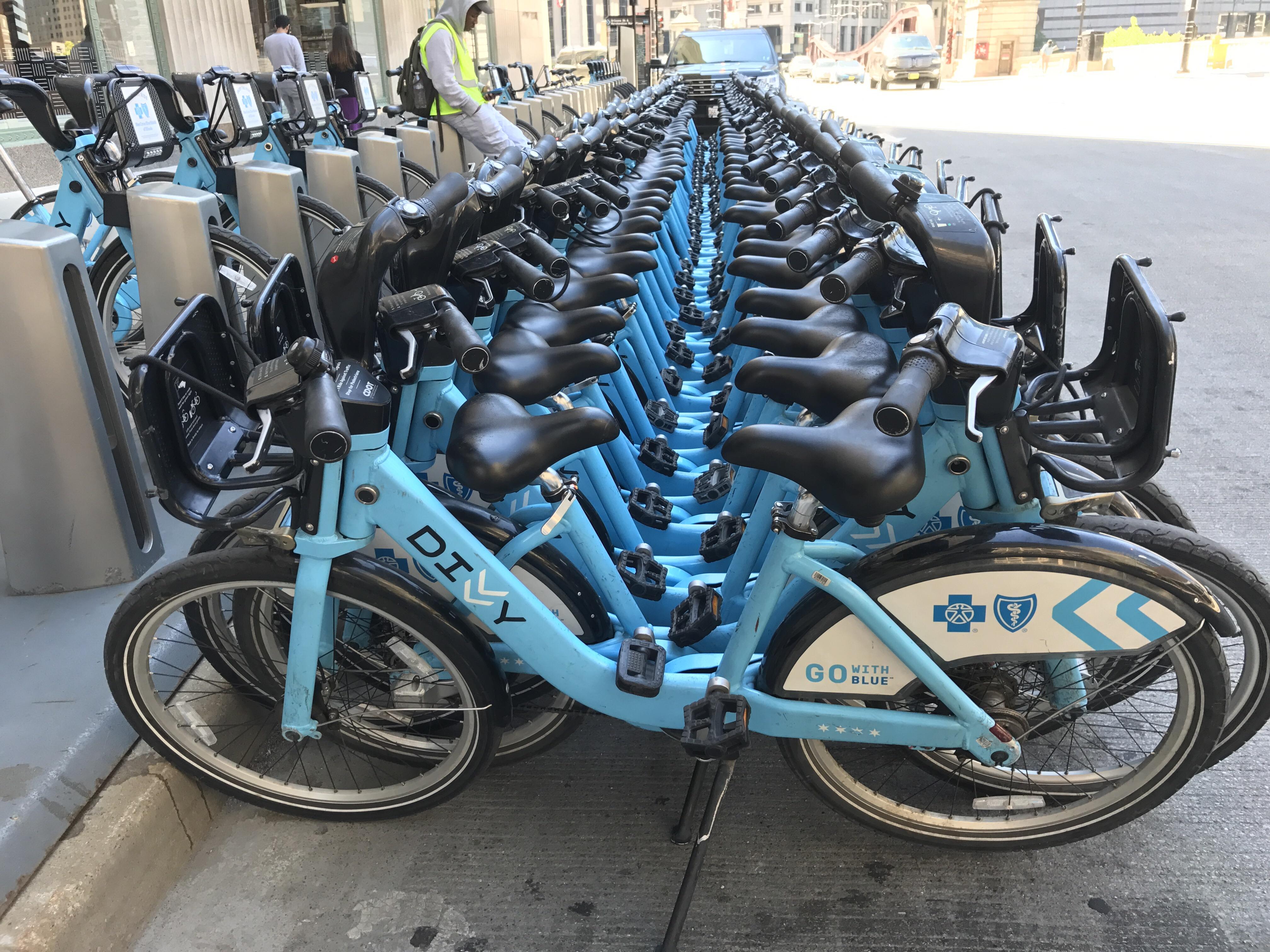 Massive group of Divvy bikes downtown r/chicago