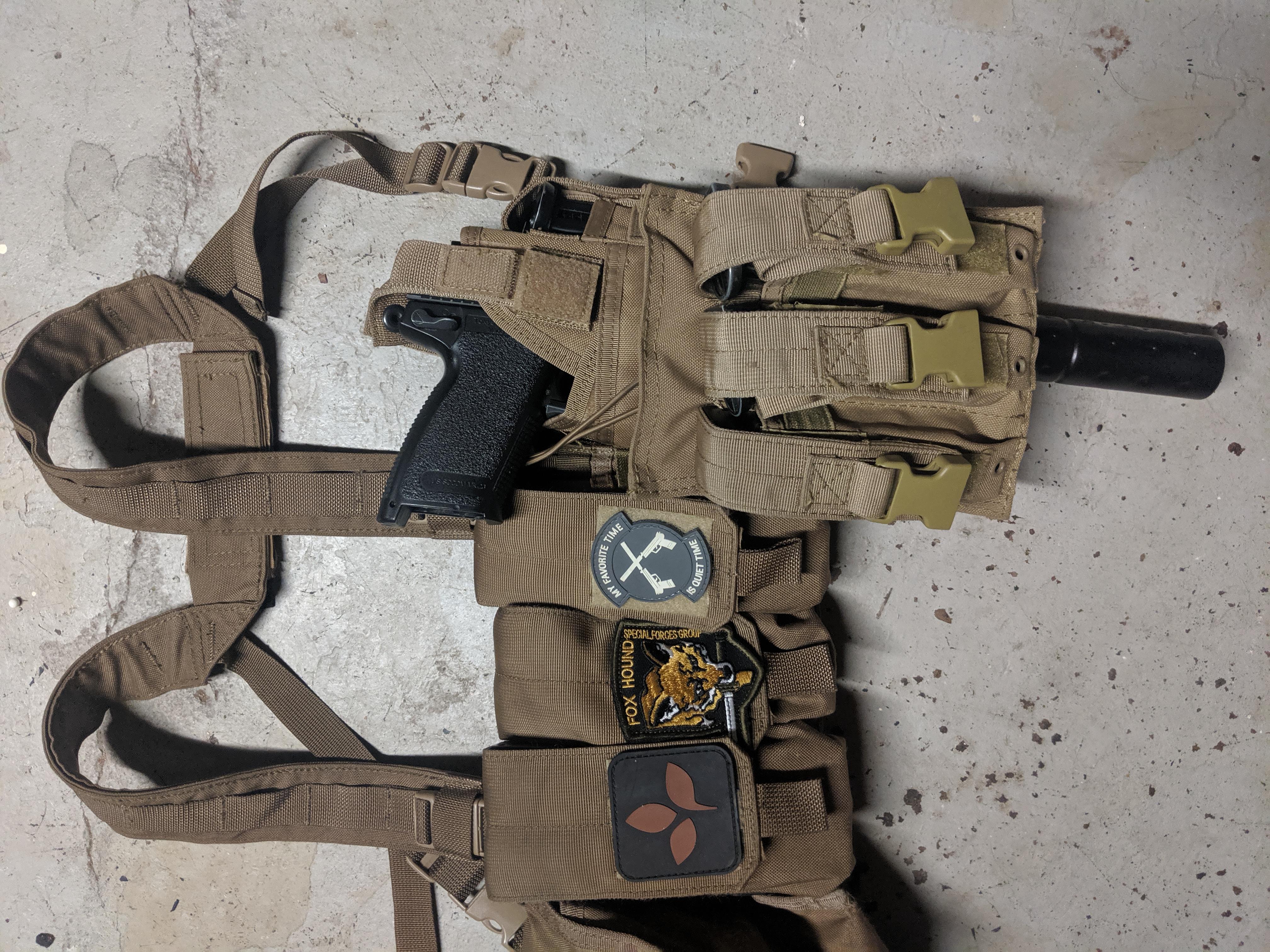 Finally found a good way to carry the crew served pistol on my chest