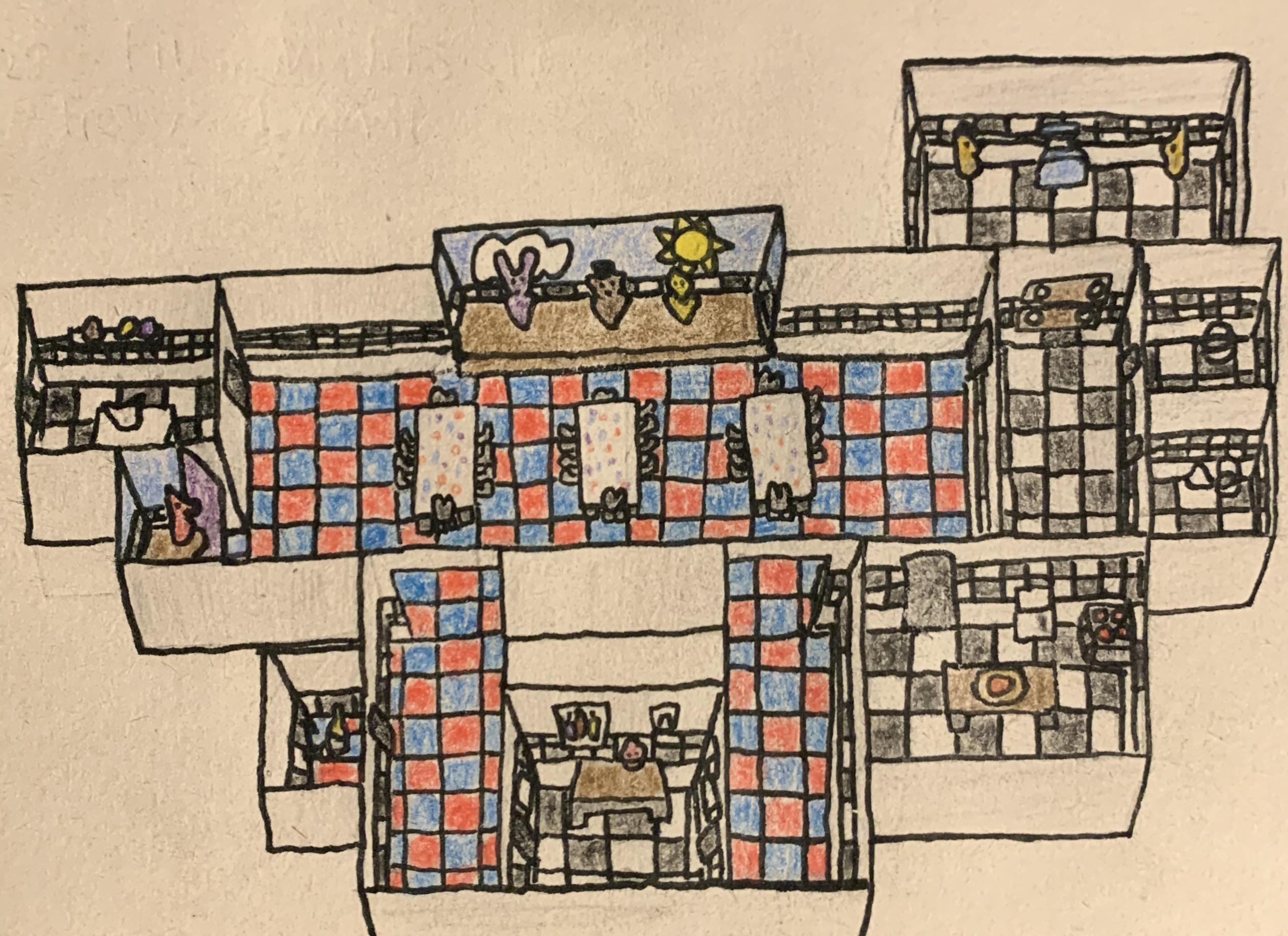 Drew a map of FNaF 1 r/fivenightsatfreddys