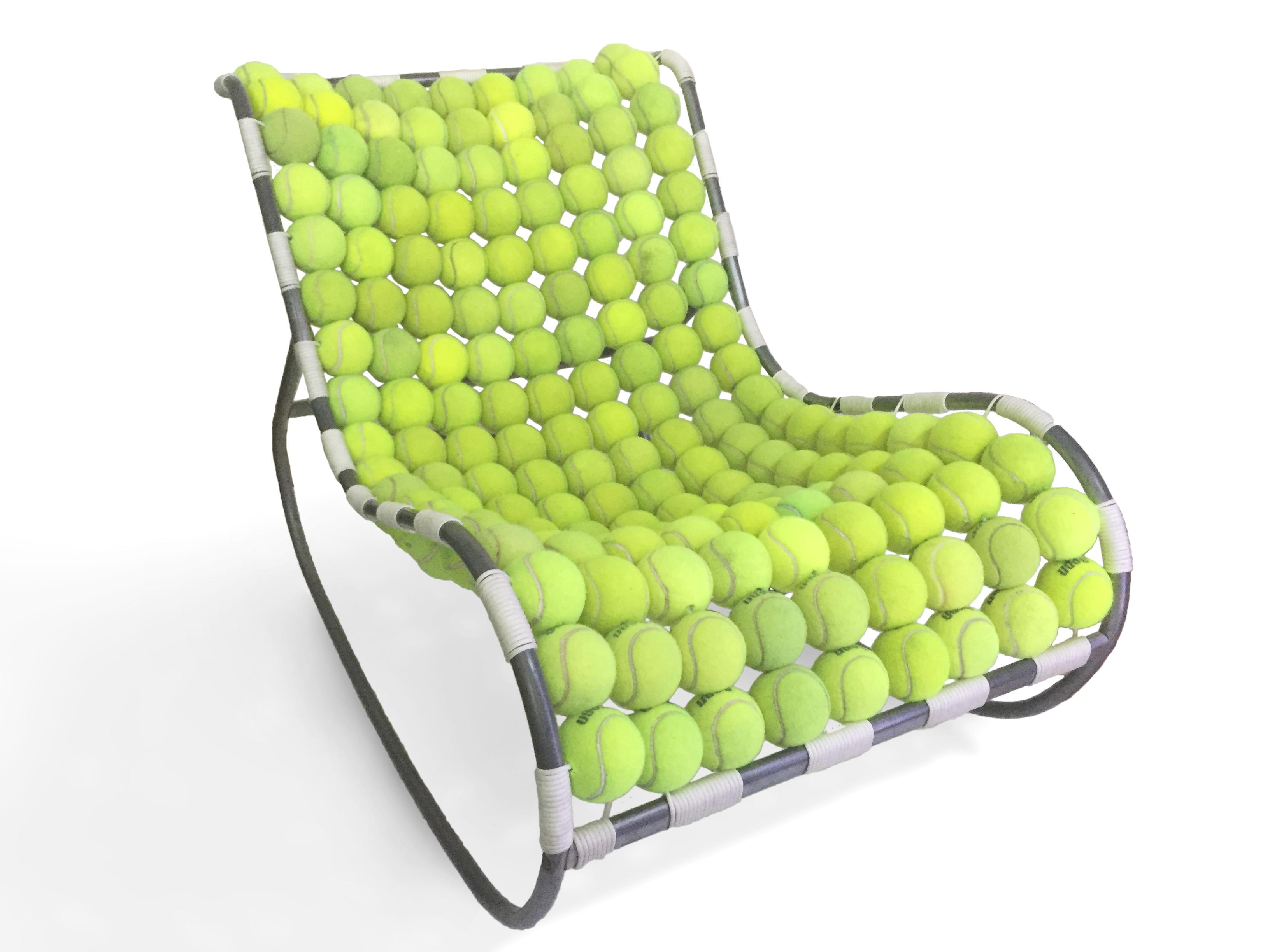 Lounge chair I made from used tennis balls r/tennis