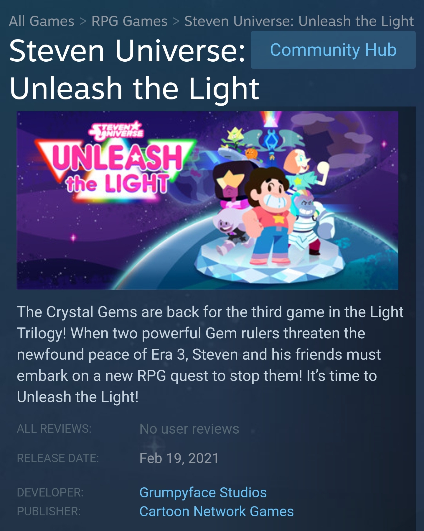 Unleash the Light is now available on Steam. r/stevenuniverse