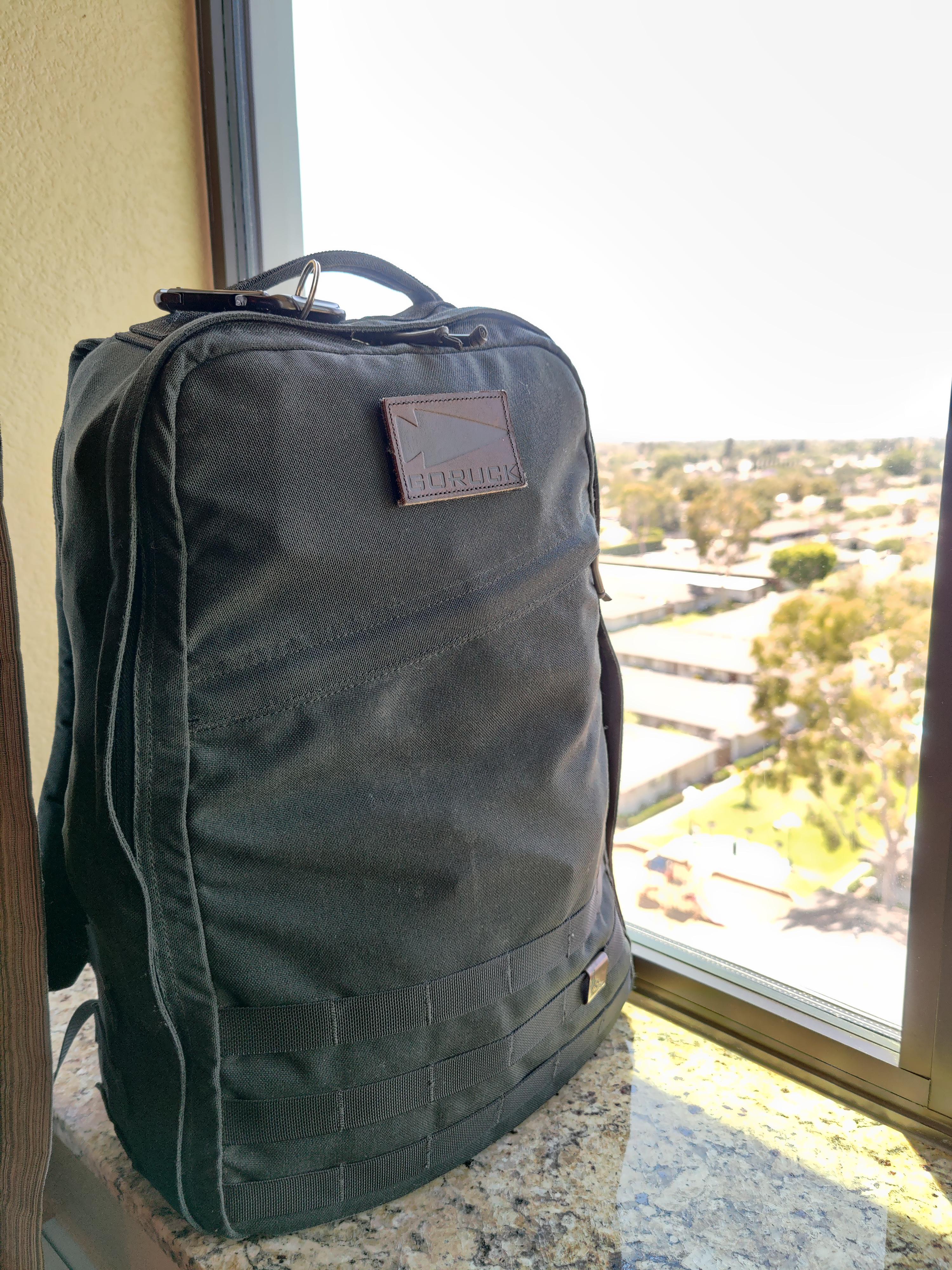 Goruck GR1 on the move. Perfect pack for traveling. (26L) r/Goruck
